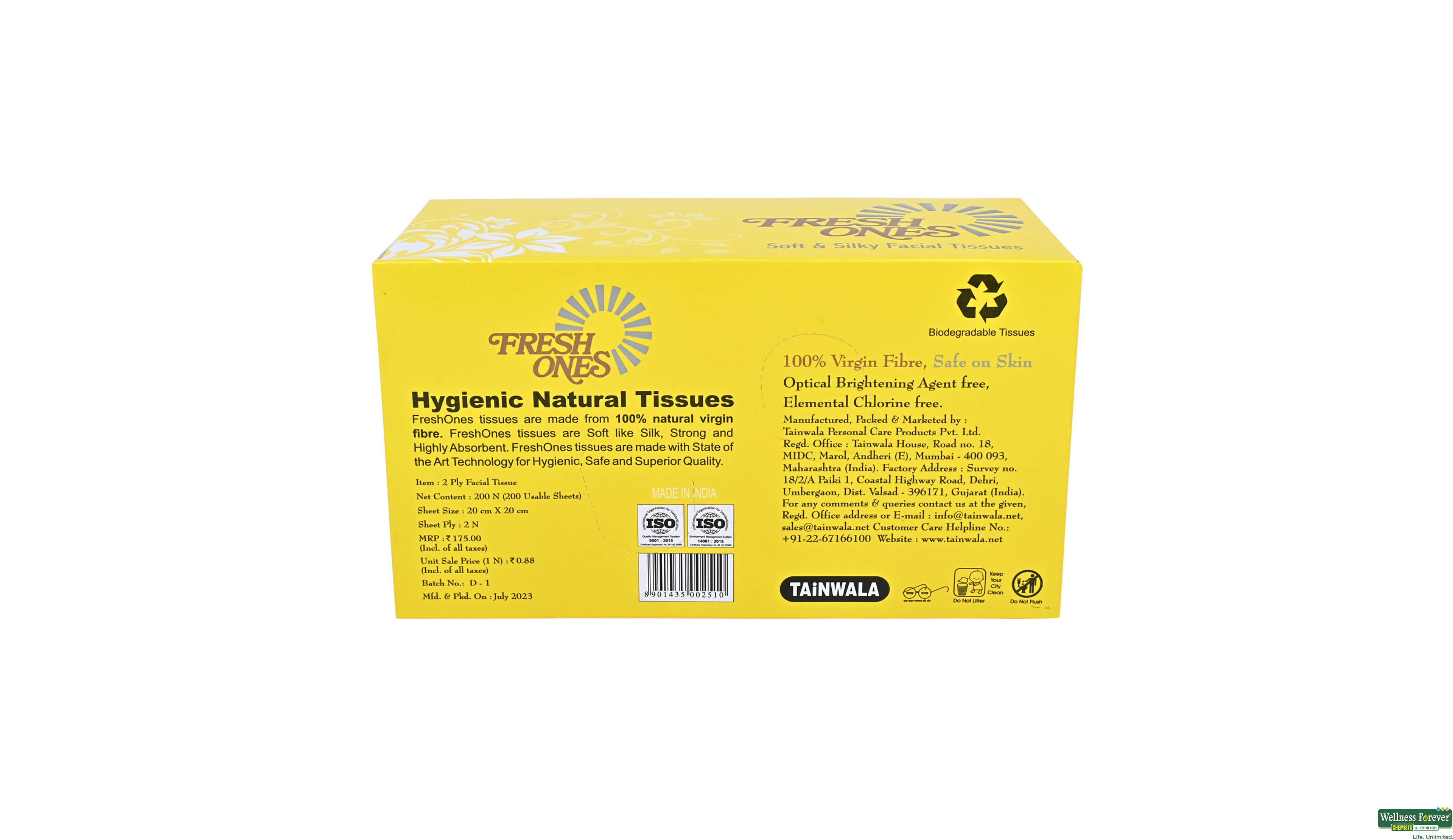 FRESH ONES F/TISSUE 200PULLS- 2, 200PC, 