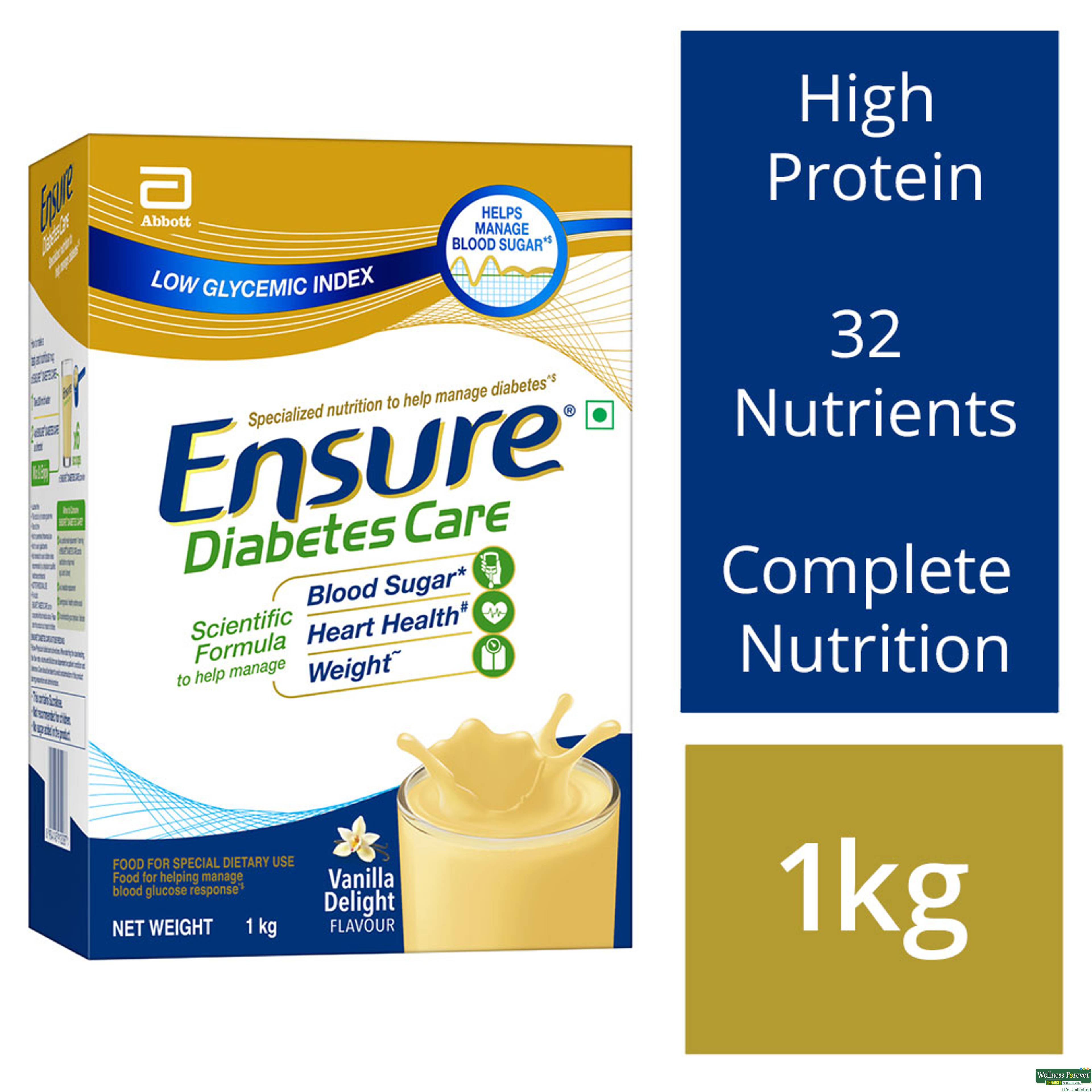 Ensure Diabetes Care Powder, Vanilla Delight, 1 kg-image