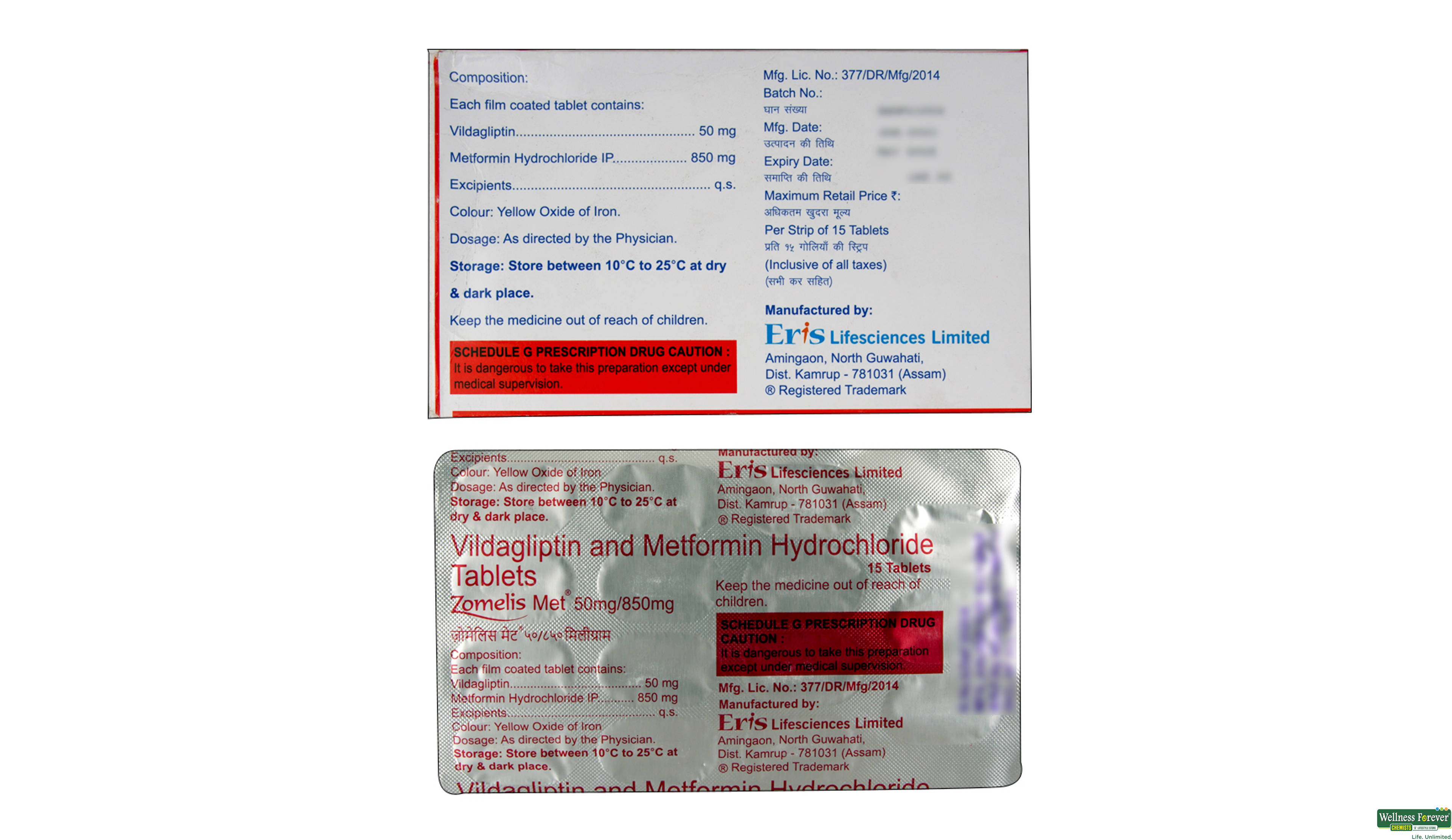 ZOMELIS-MET 50/850MG 15TAB- 2, 15TAB, 