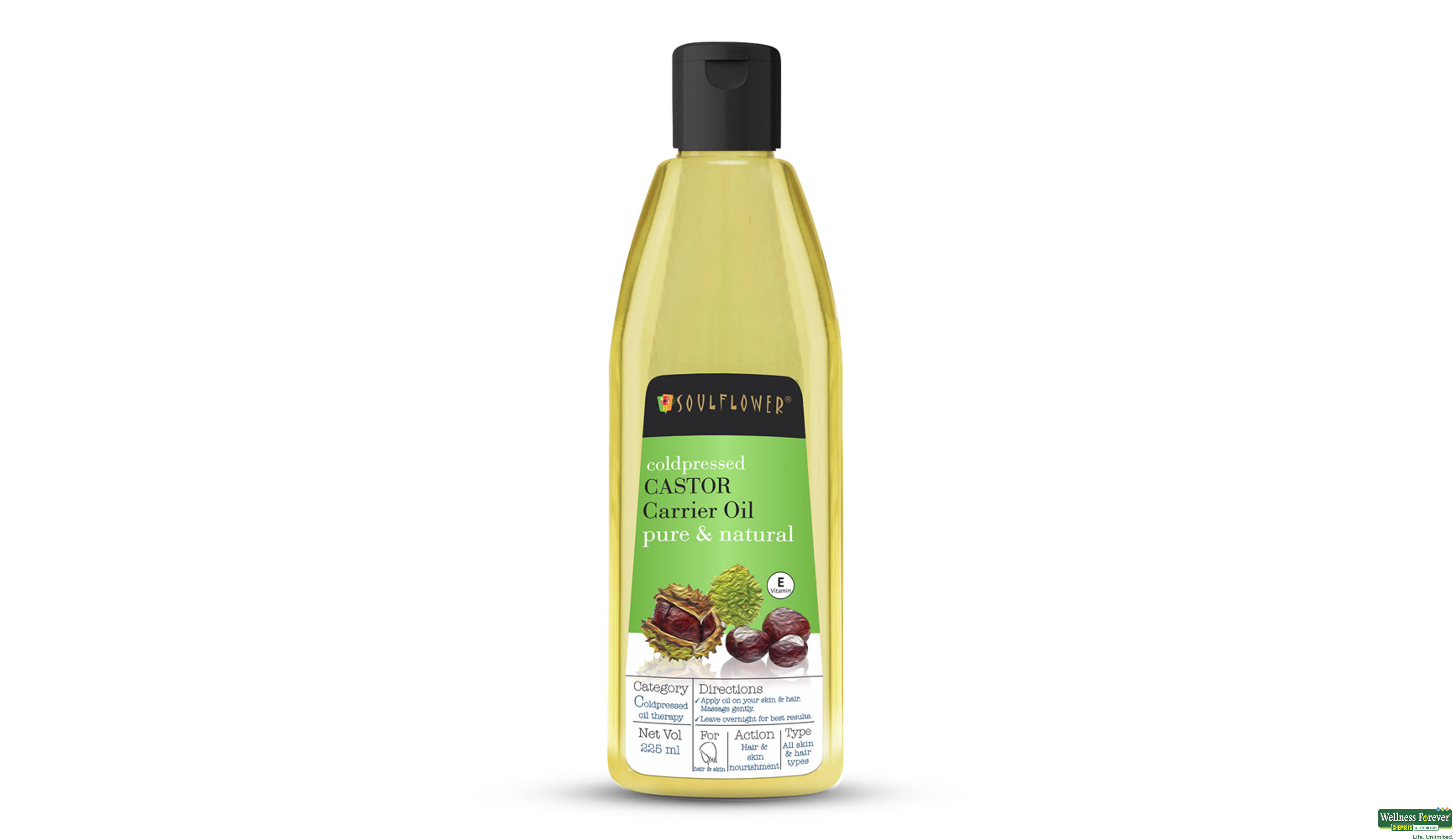 SOULFLOWER HR/OIL CASTOR CARRIER 225ML- 1, 225ML, 