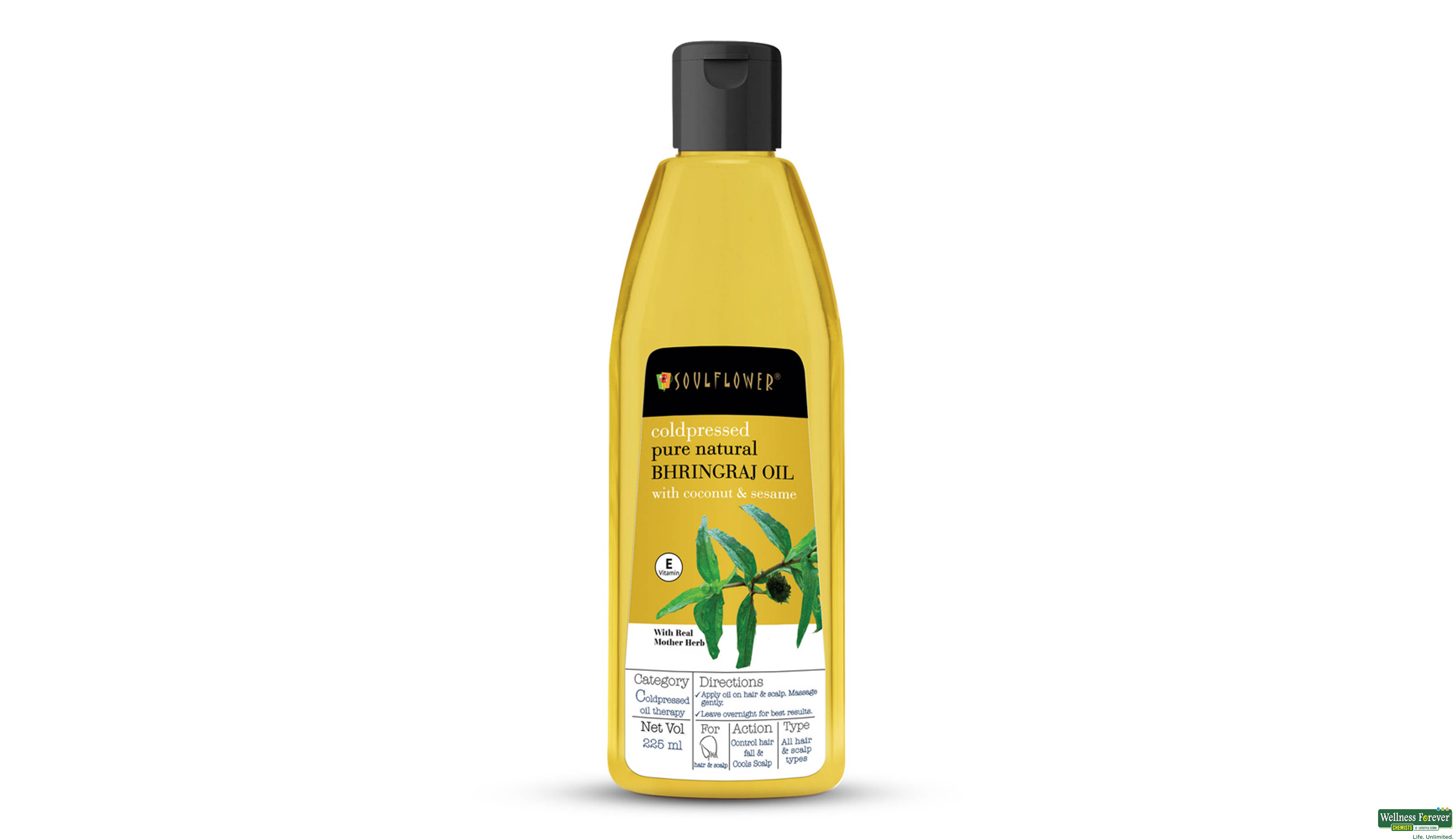 SOULFLOWER HR/OIL BHRINGRAJ CARRIER 225ML- 1, 225ML, 