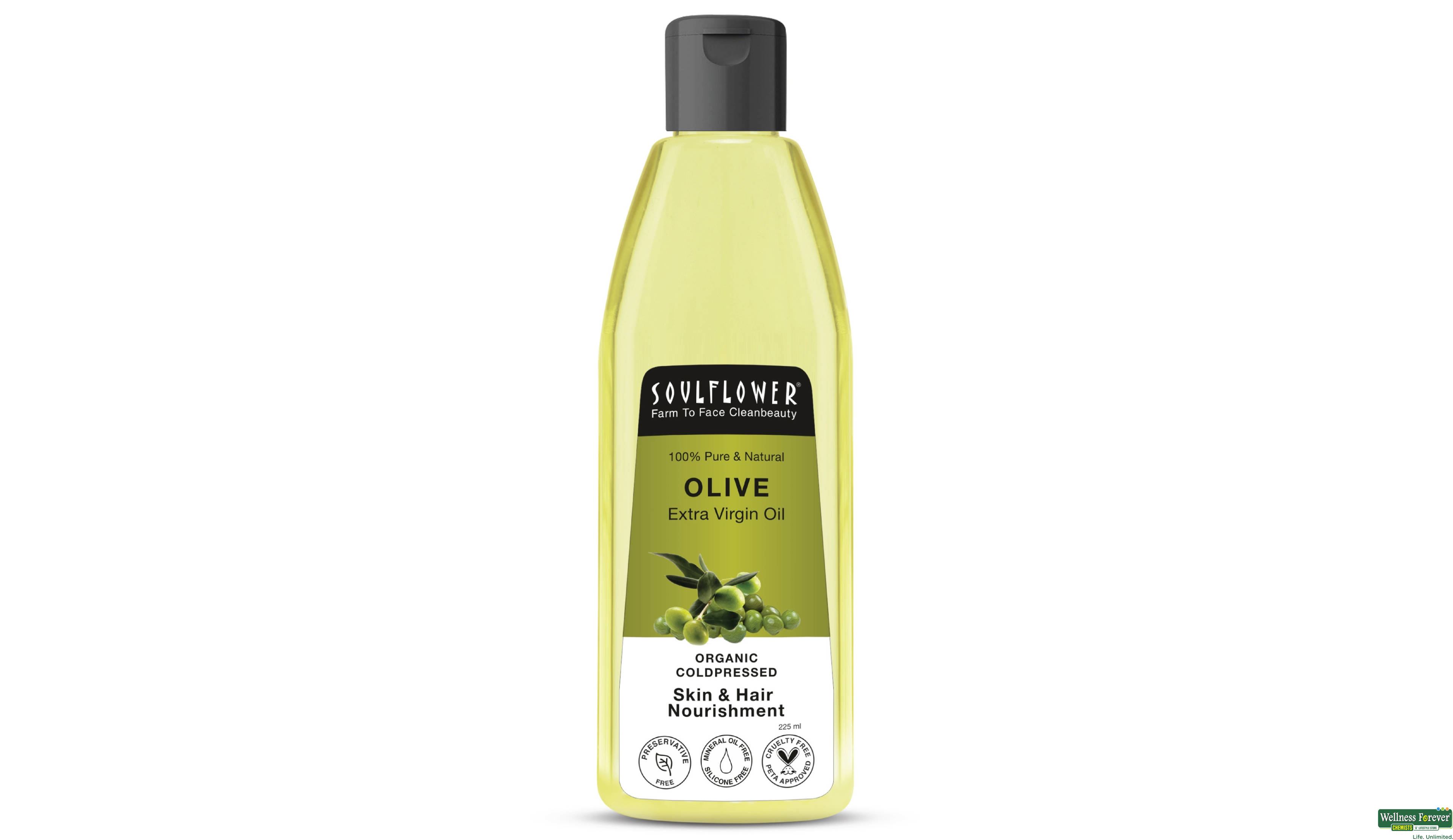 SOULFLOWER HR/OIL OLIVE CARRIER 225ML- 1, 225ML, 