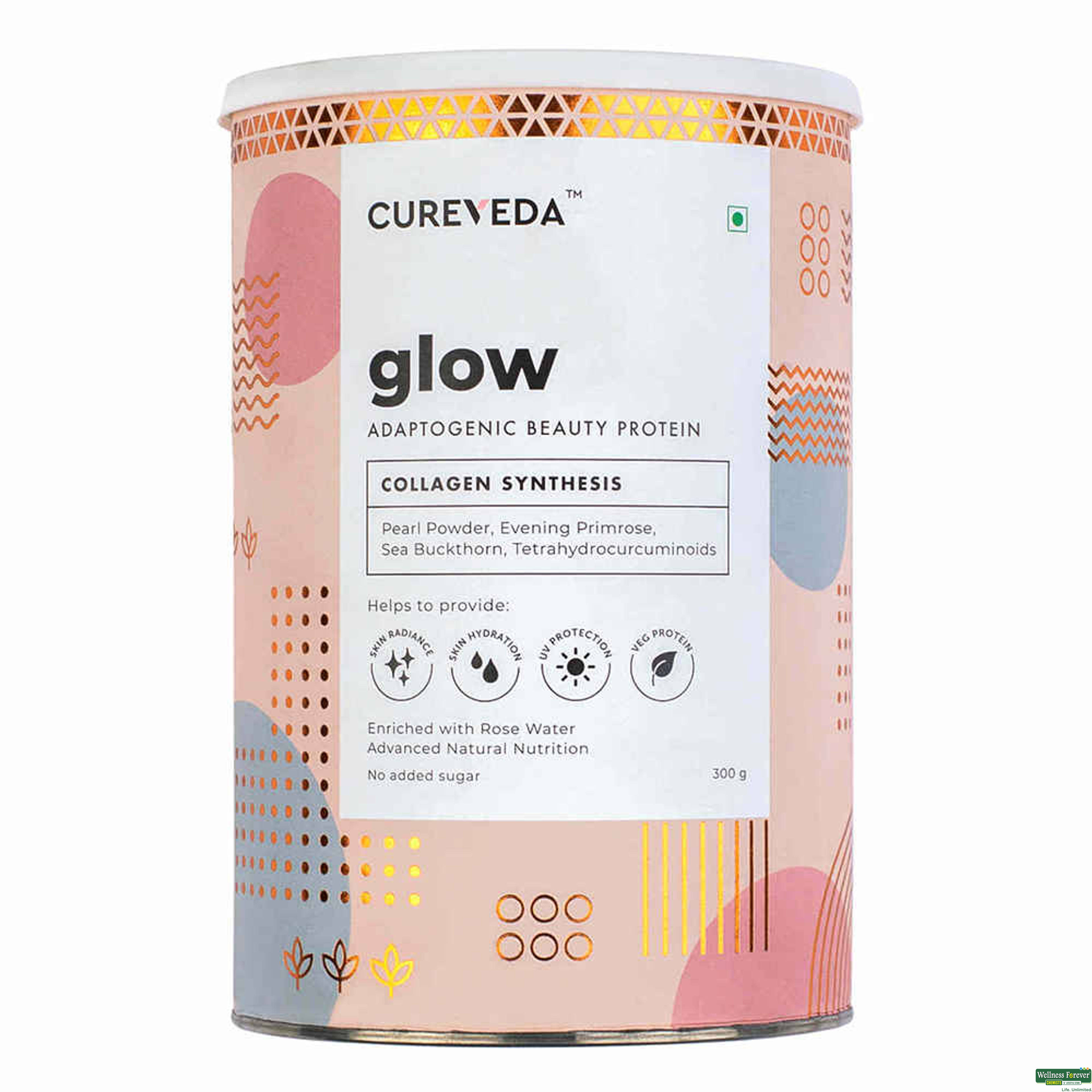 Cureveda Glow Adaptogenic Beauty Protein, 300 g-image