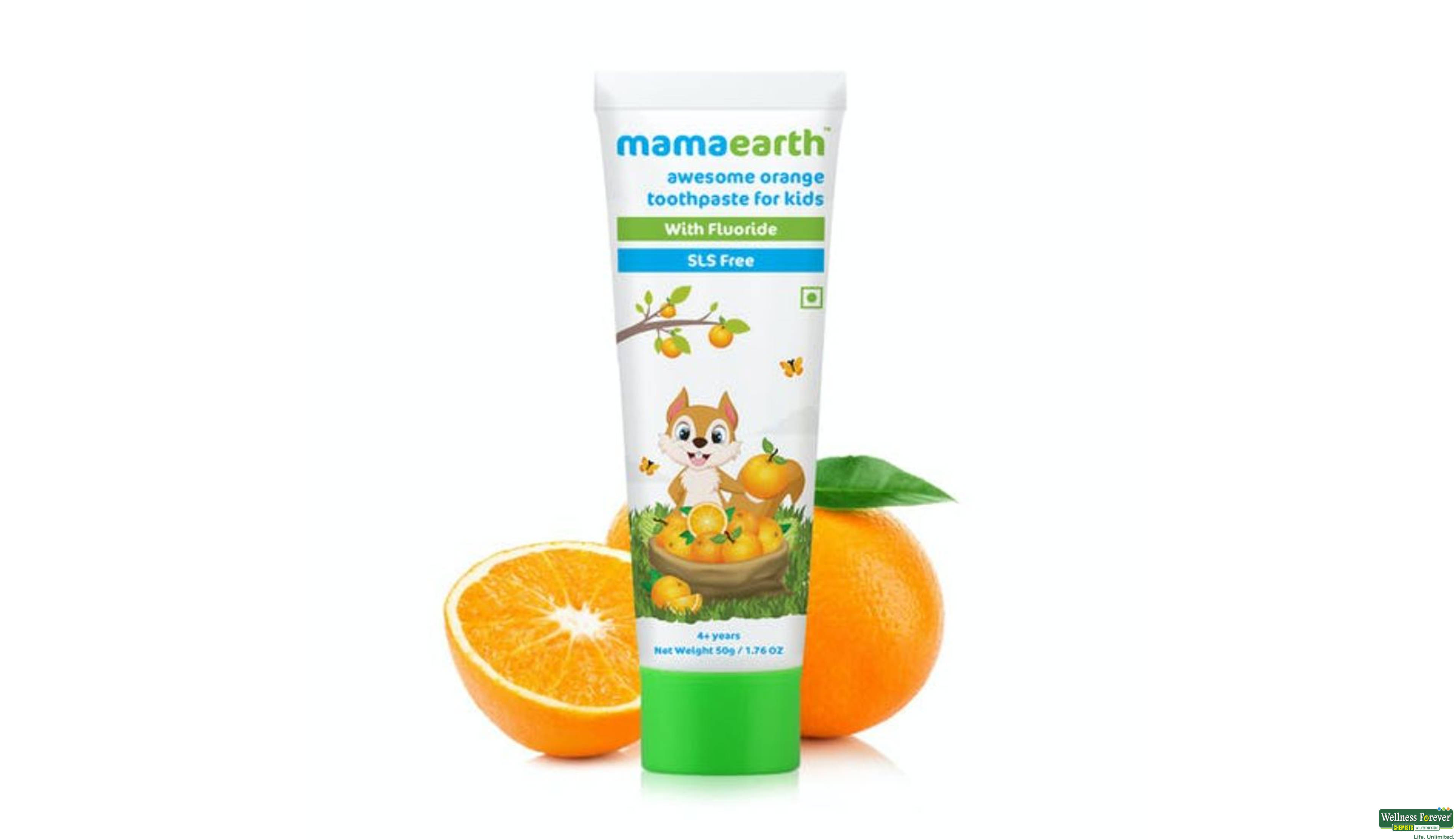 MAMAEARTH T/PASTE KIDS ORANGE 4+YEARS 50GM- 1, 50GM, 