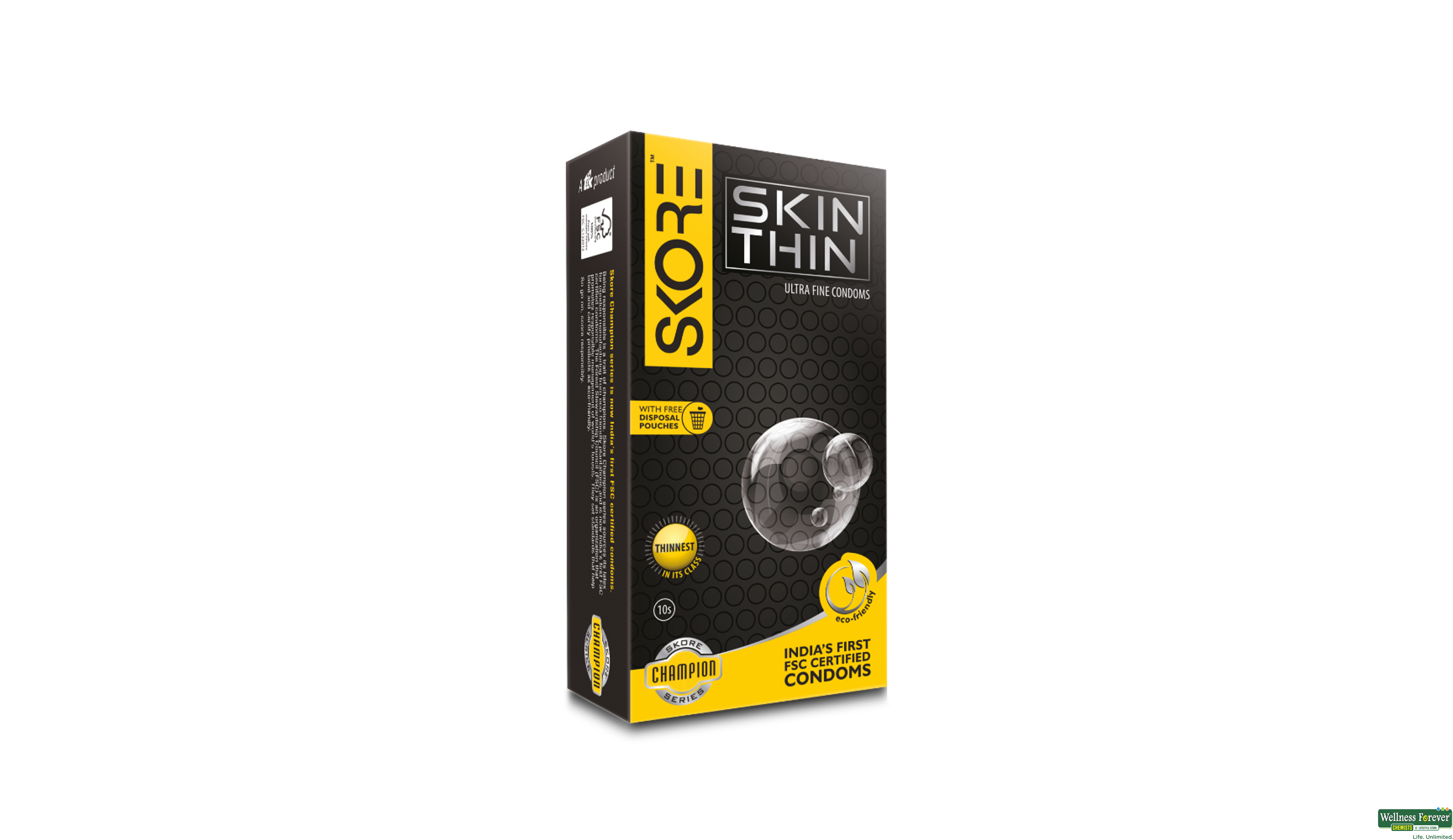 SKORE CONDOM SKINTHIN 10PC- 1, 10PC, null