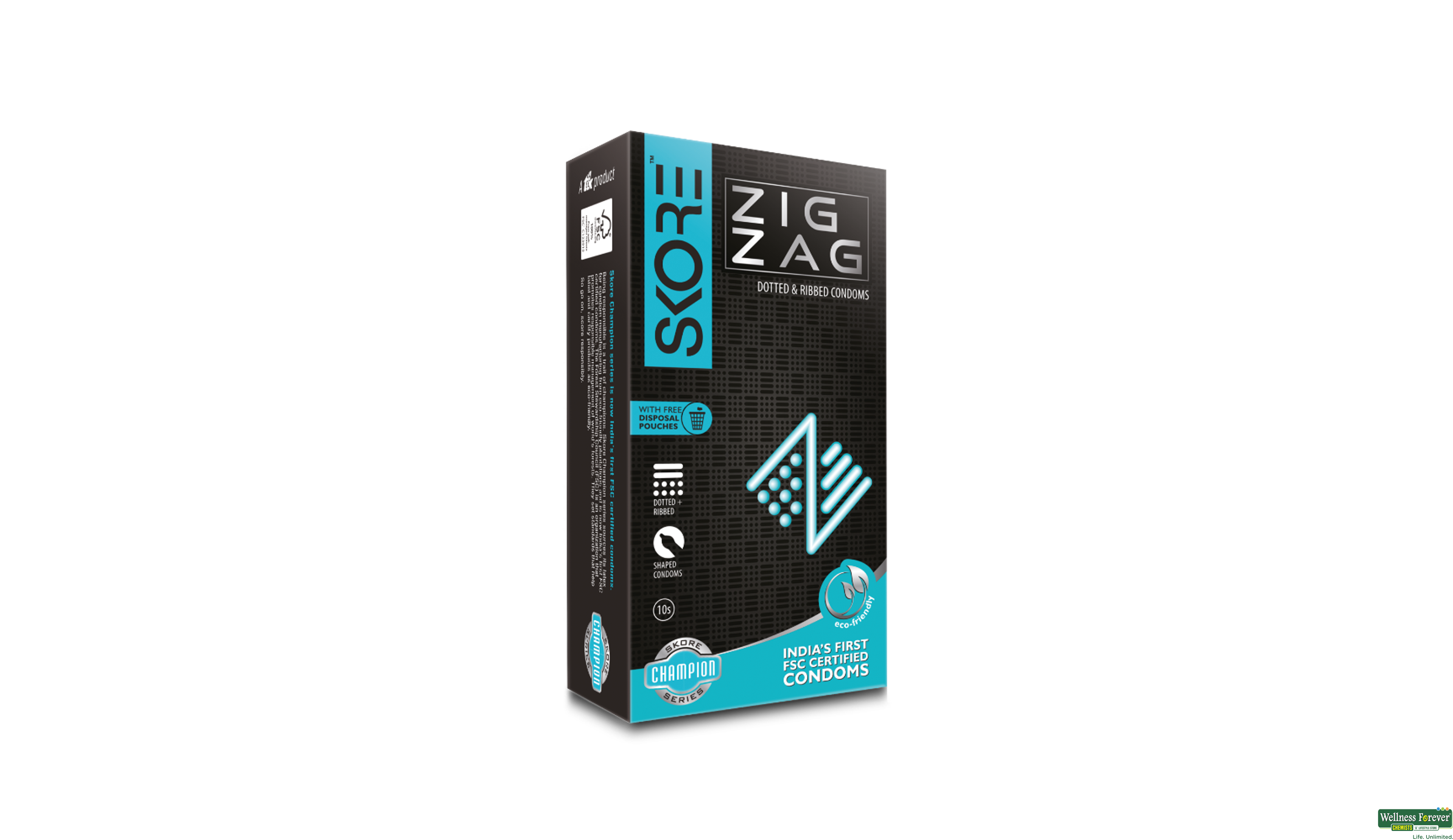 SKORE CONDOM ZIGZAG 10PC- 1, 10PC, null