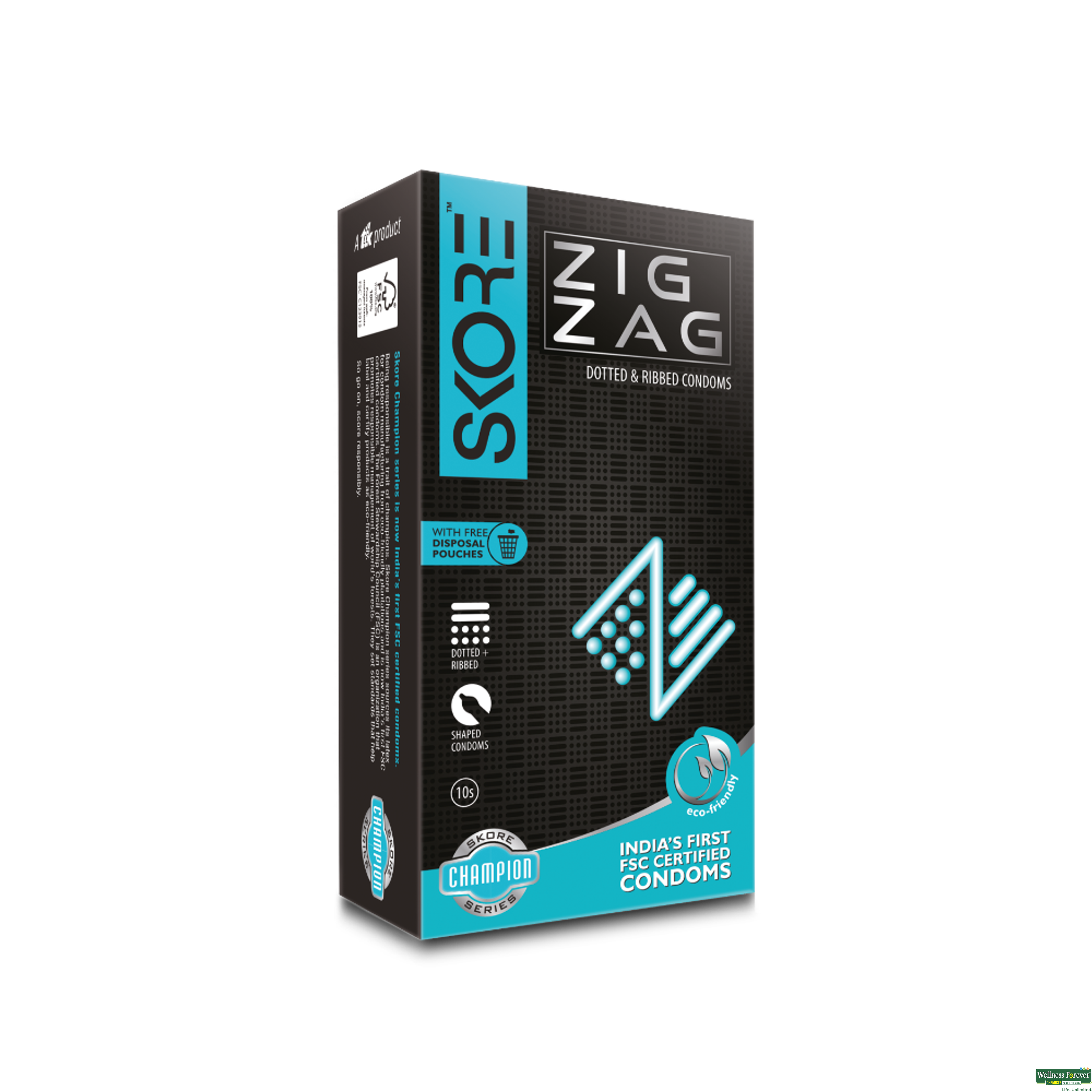 Skore Zig Zag Condoms 10 Pieces-image