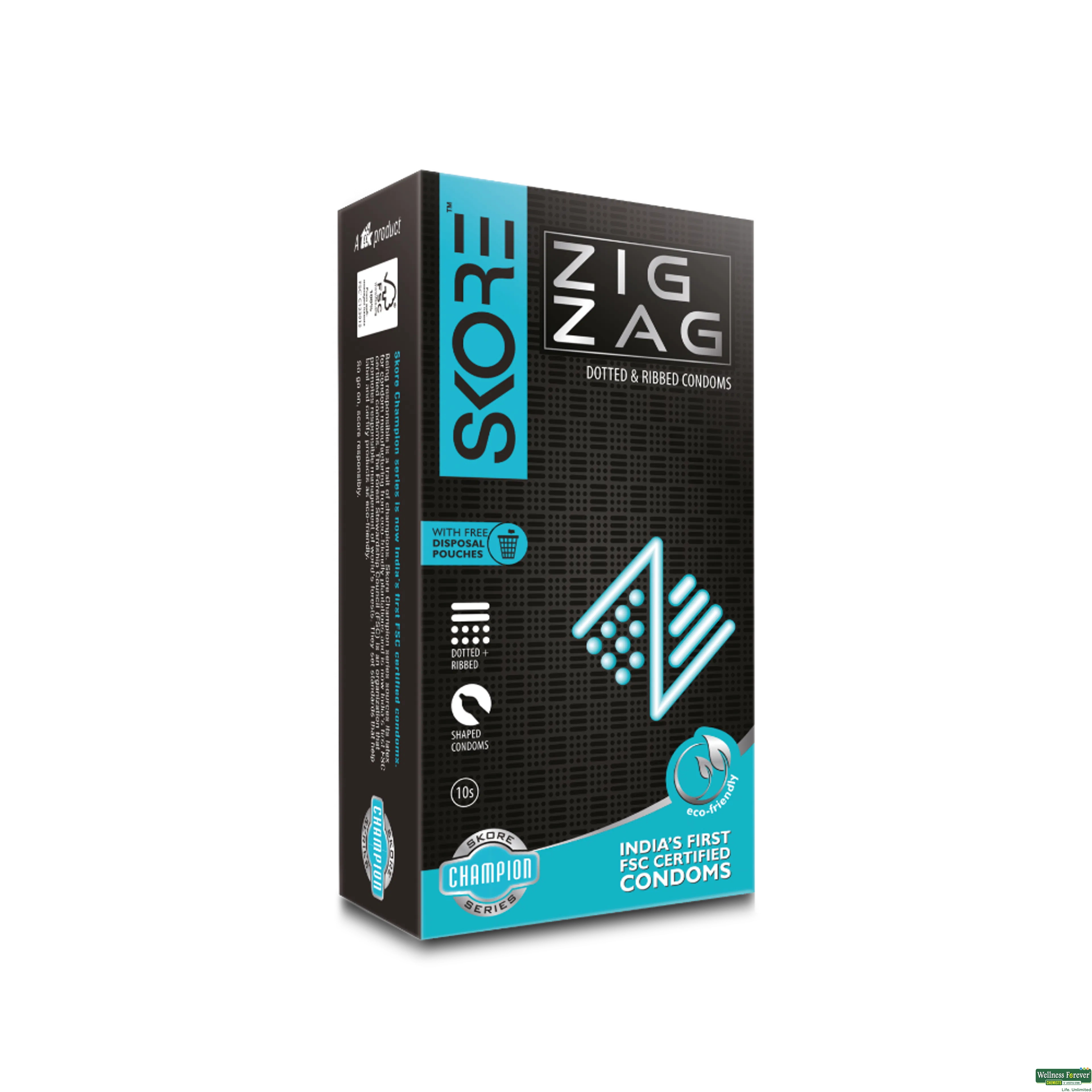 SKORE CONDOM ZIGZAG 10PC-image