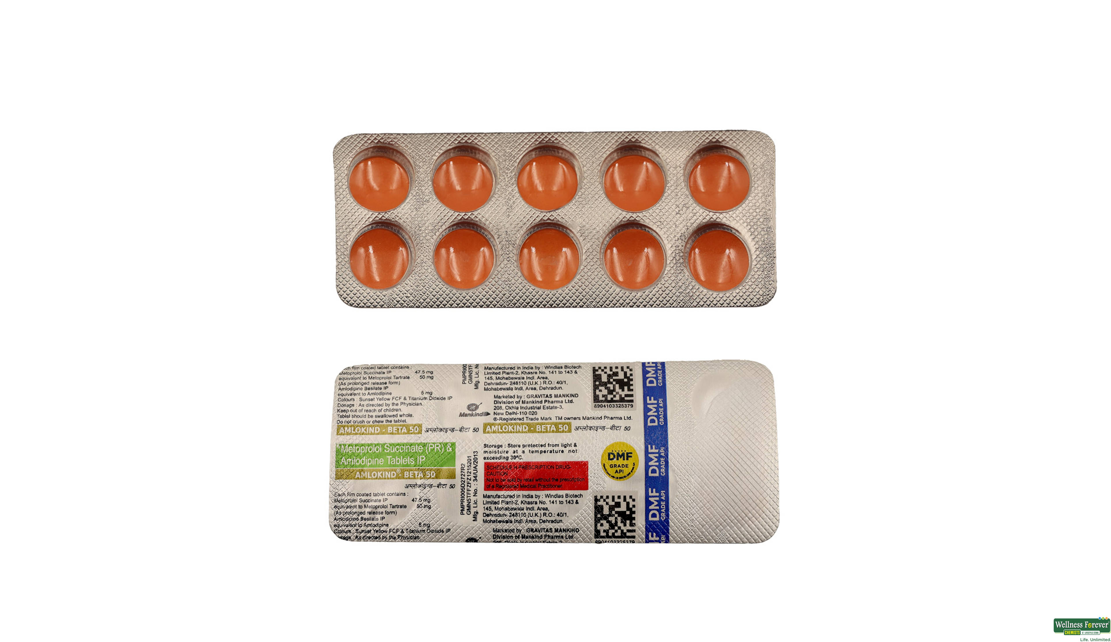 AMLOKIND-BETA 50MG 10TAB- 1, 10TAB, 