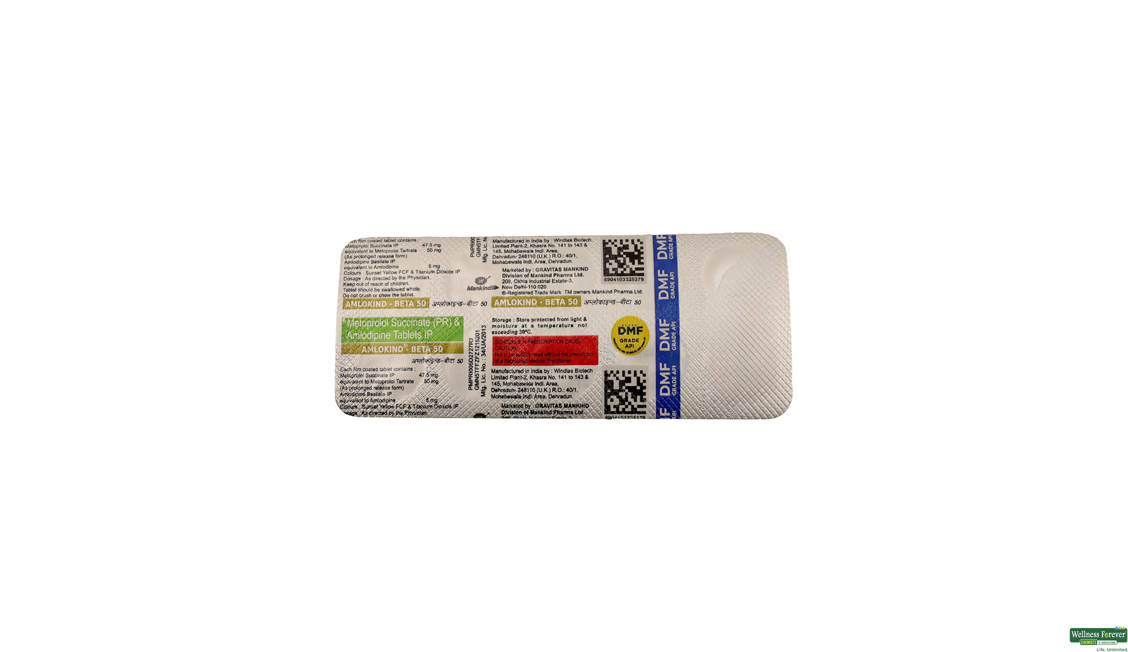 AMLOKIND-BETA 50MG 10TAB- 2, 10TAB, 