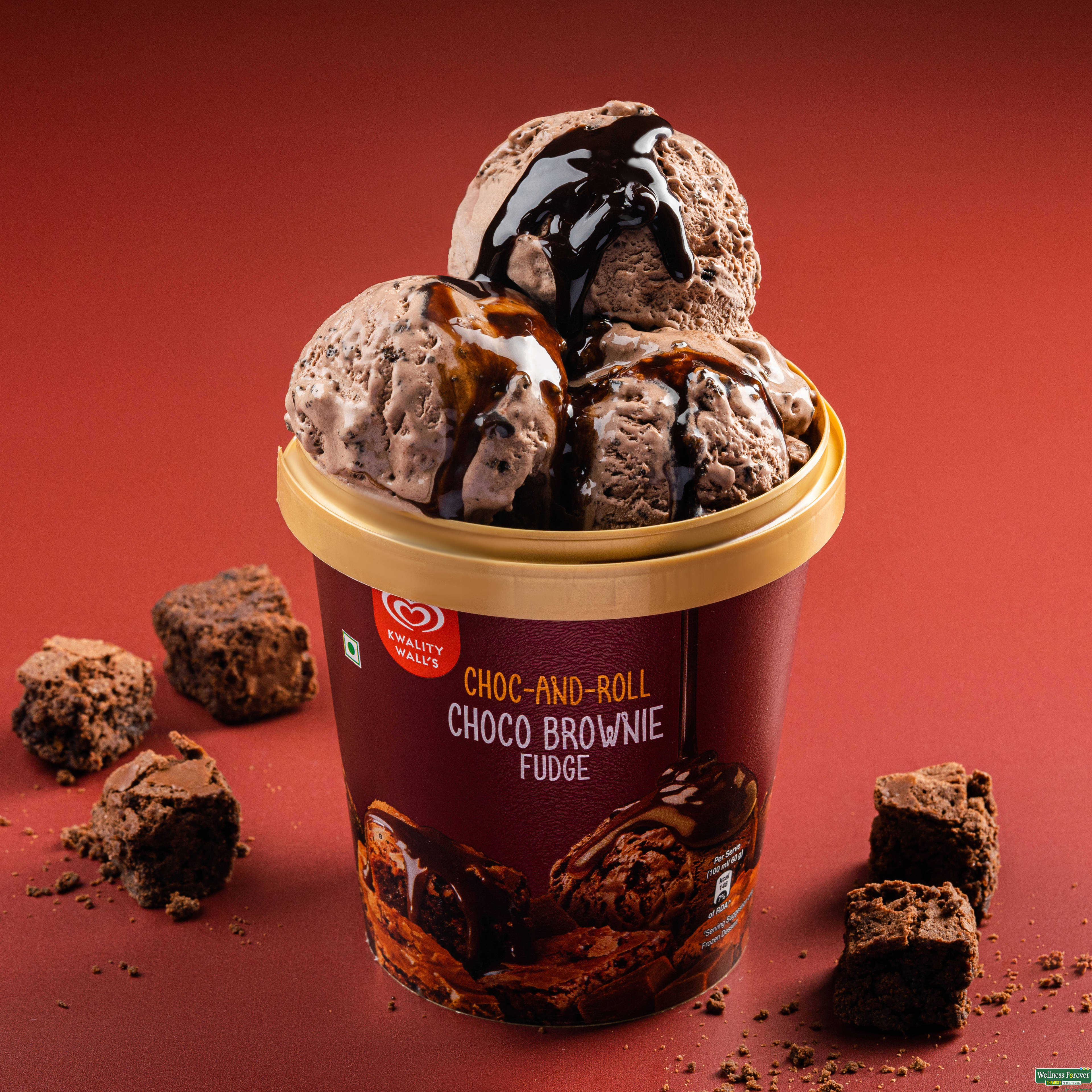 Kwality Wall's Choco Brownie Fudge Ice cream, 700 ml-image