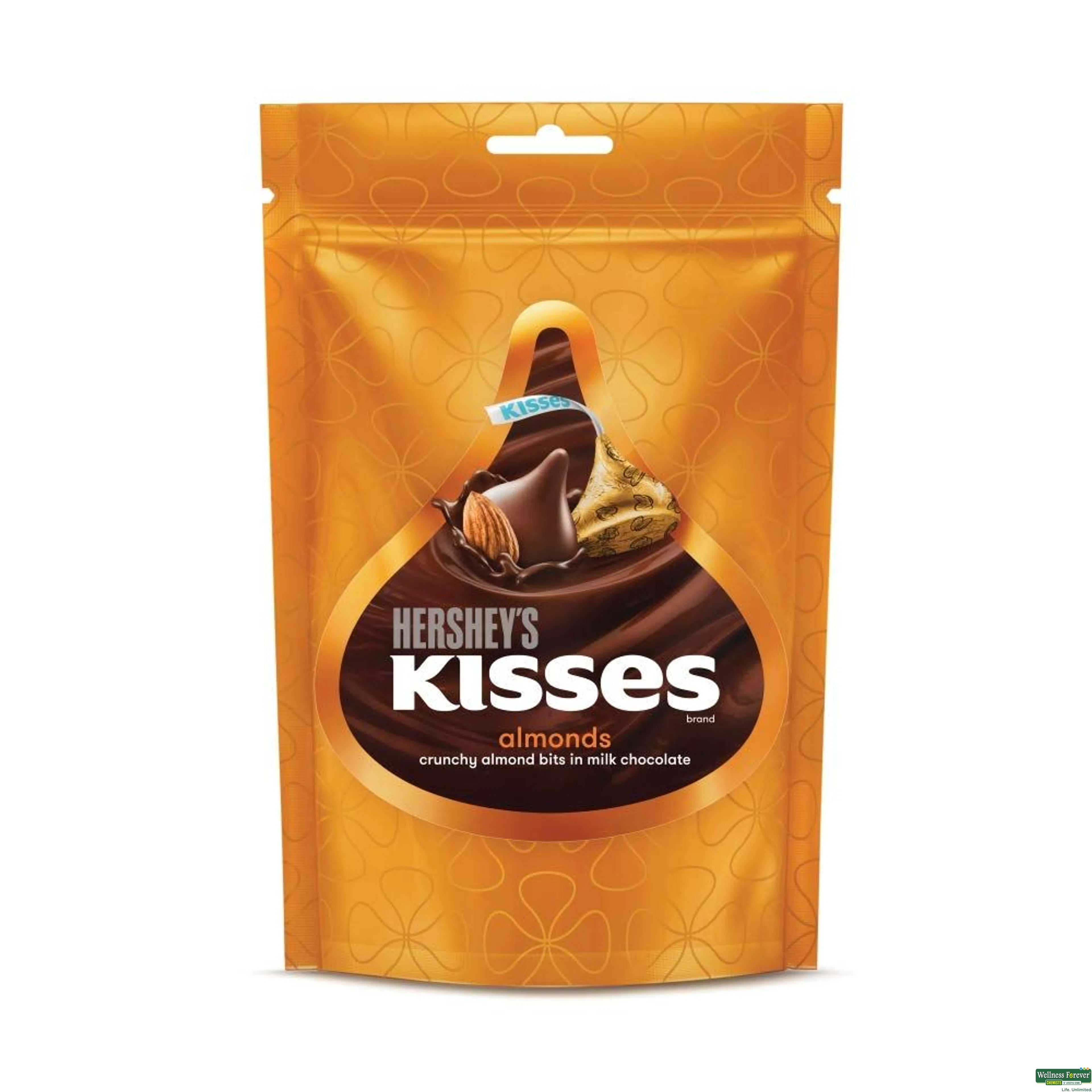 HERSHEYS CHOC KISSES ALMONDS 100.8GM-image