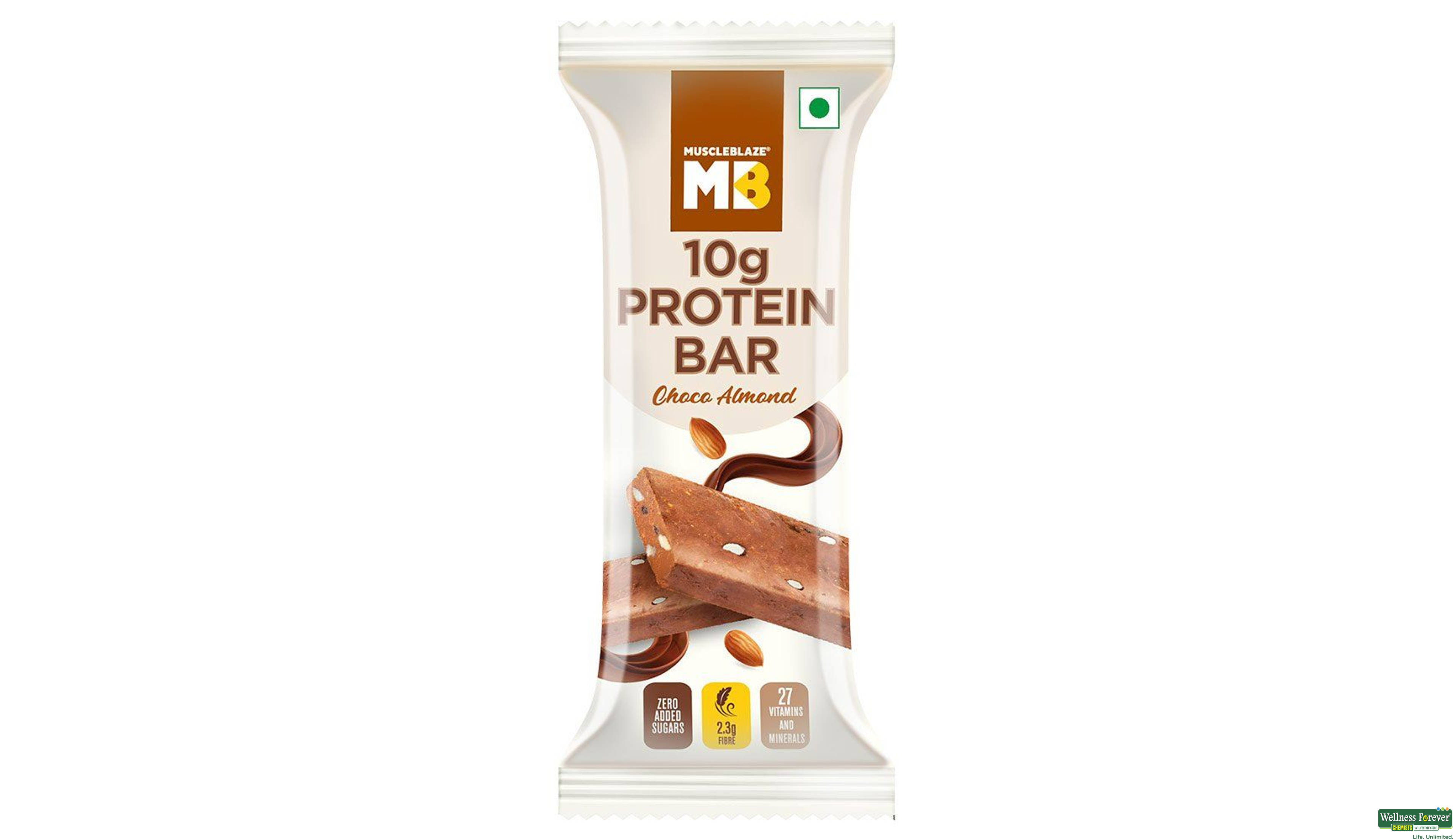 MB FIT BAR 10GM PROTEIN CHOCO ALMOND 50GM- 1, 50GM, 