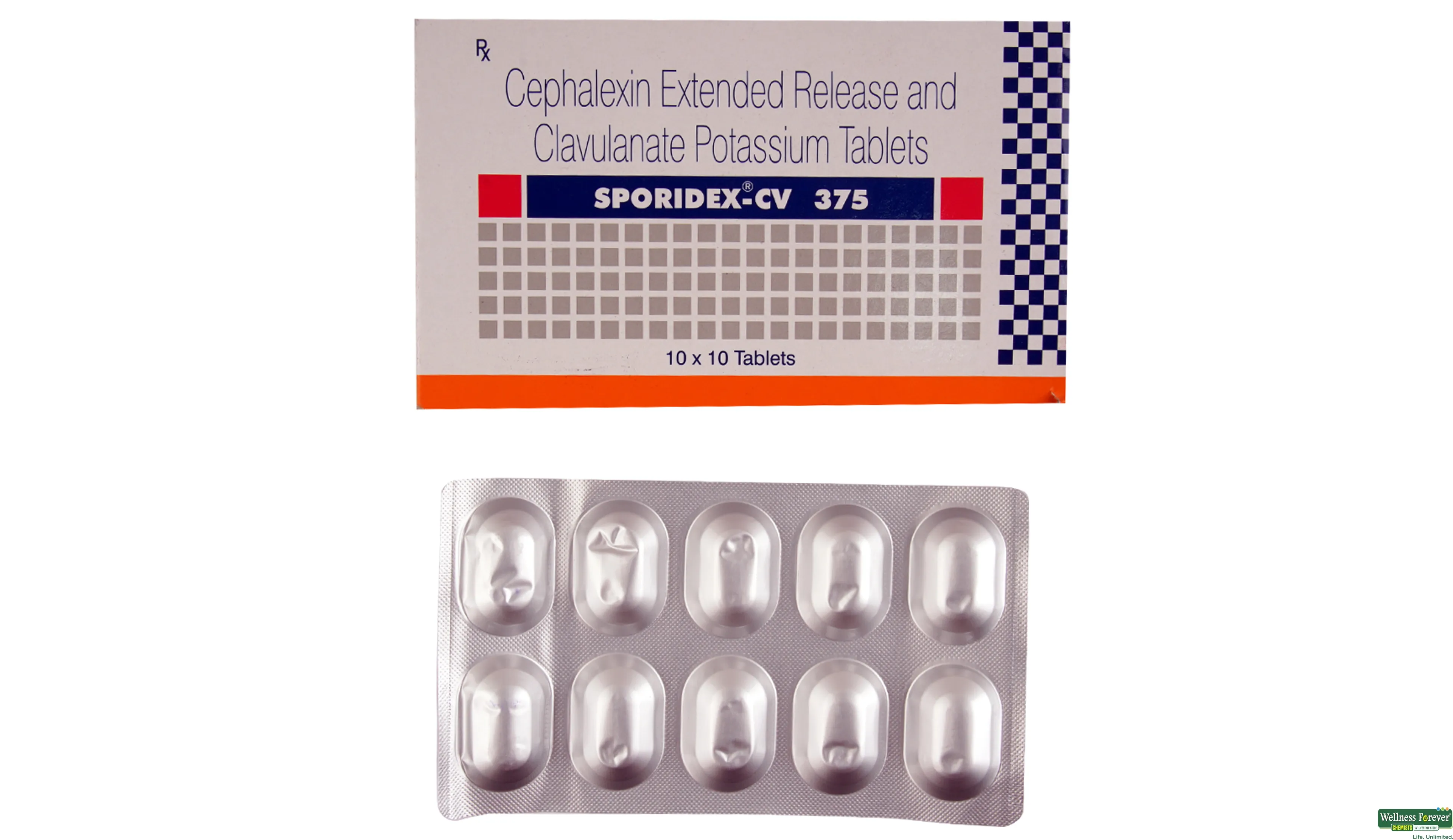 Buy Sporidex CV 375mg 10 Tablets Online at Best Prices Wellness
