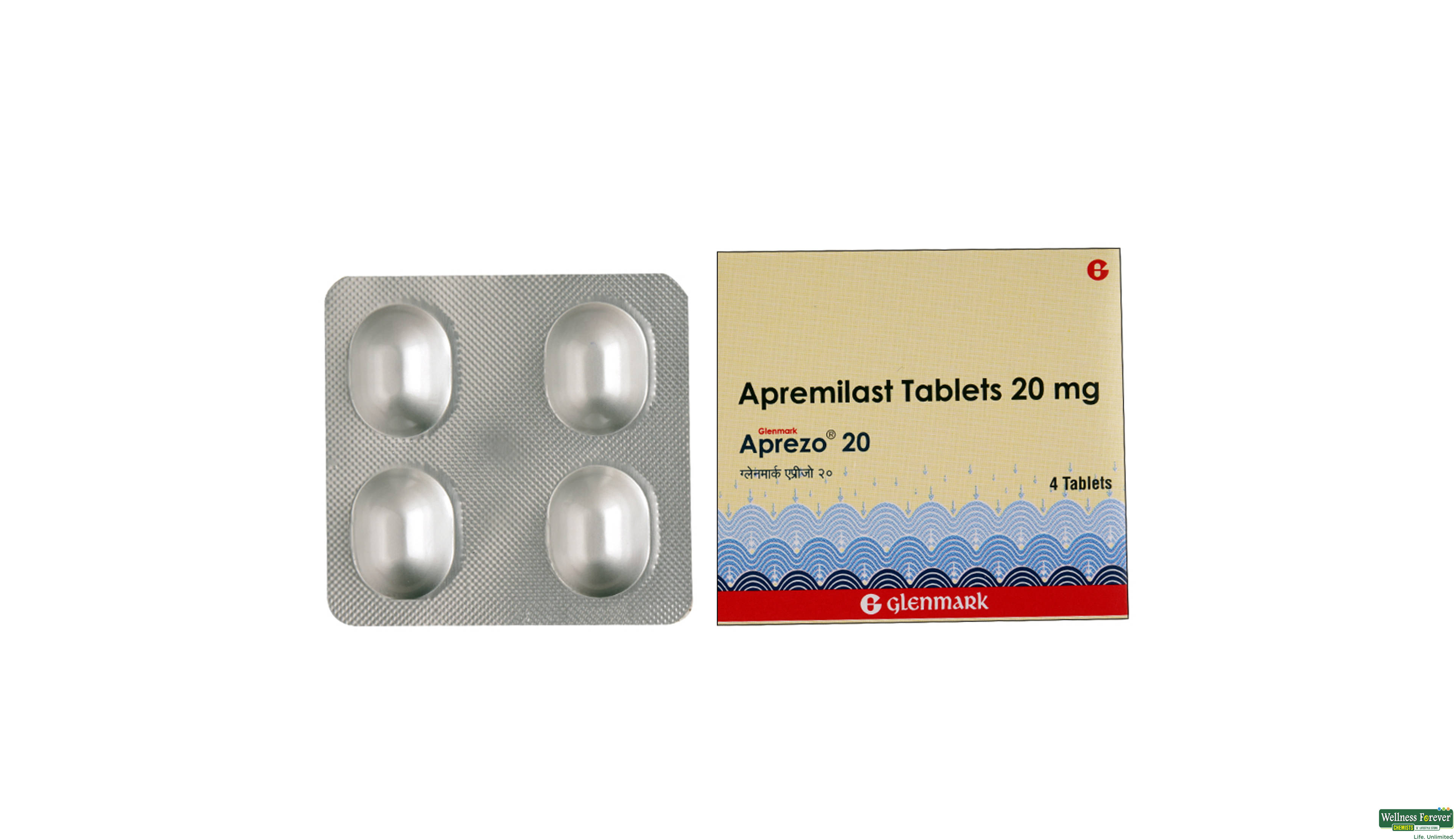 APREZO 20MG 4TAB- 1, 4TAB, 