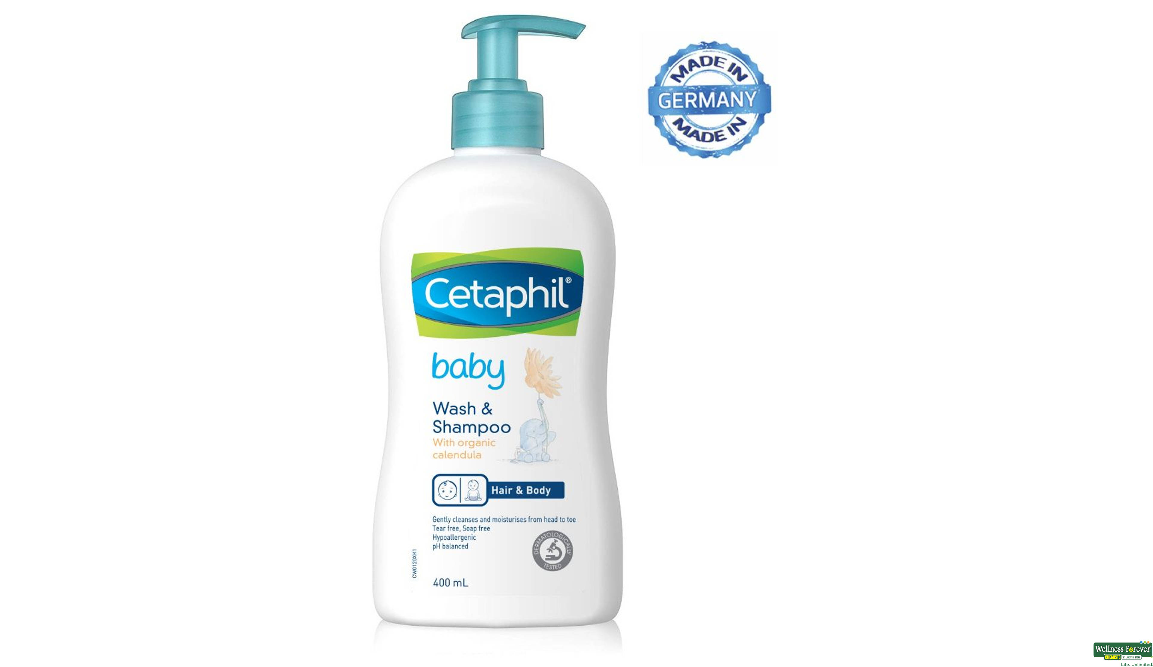 CETAPHIL BABY WASH & SHMP ORG/CALEN 399ML- 1, 399ML, 