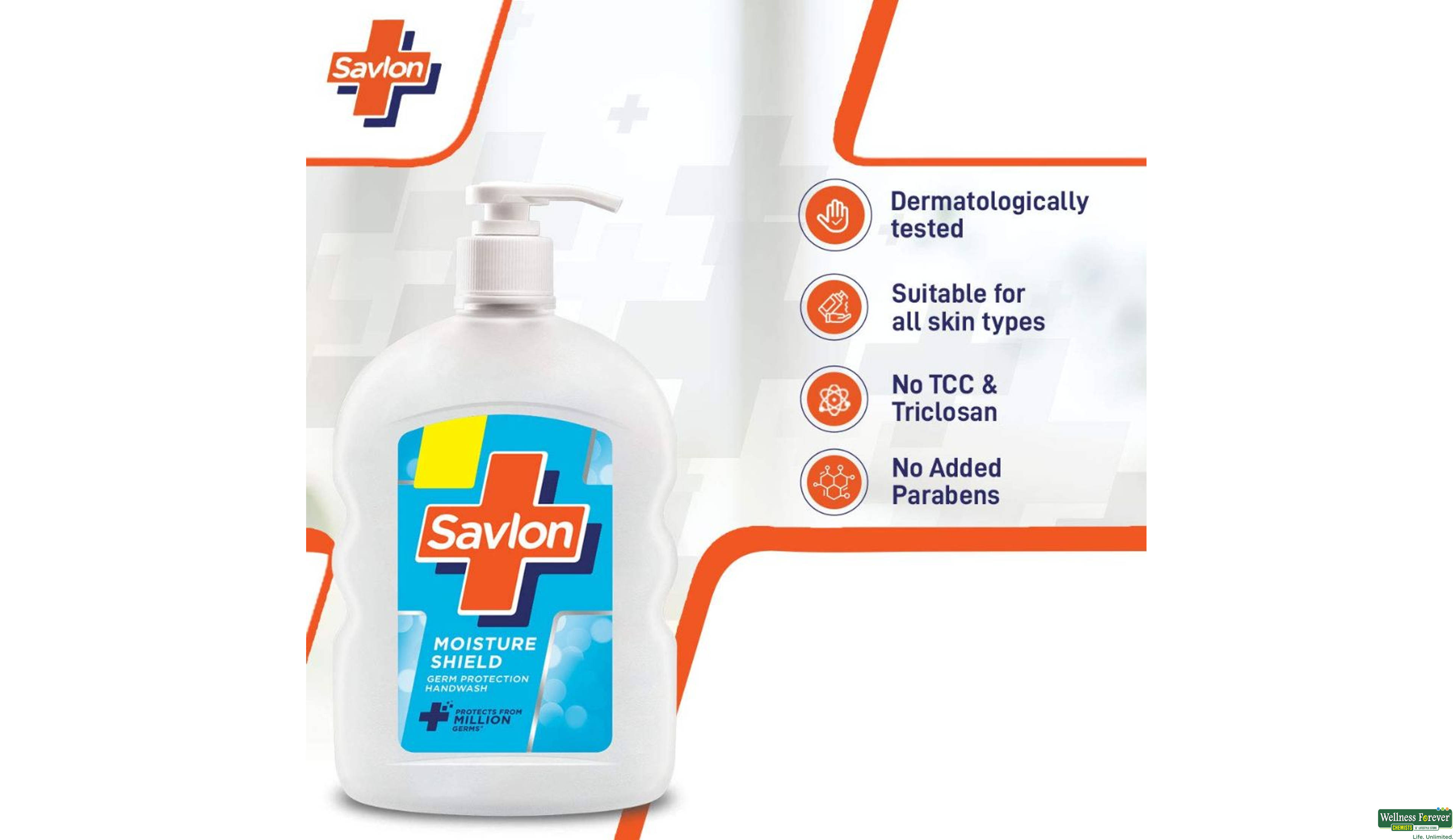 SAVLON H/WASH MOISTURE SHIELD 500ML- 3, 500ML, 