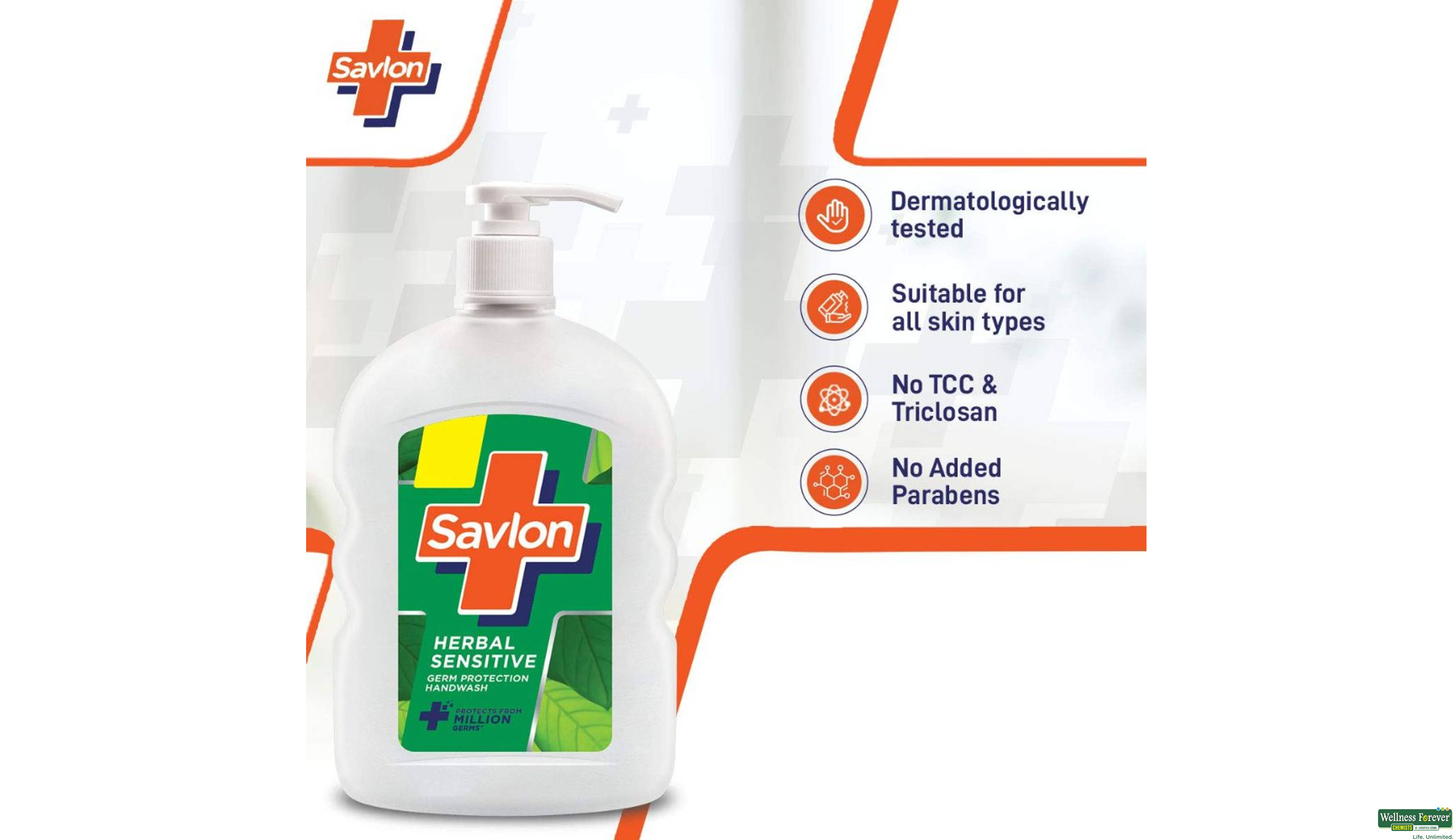 SAVLON H/WASH HERBAL SENSITIVE 500ML- 3, 500ML, 