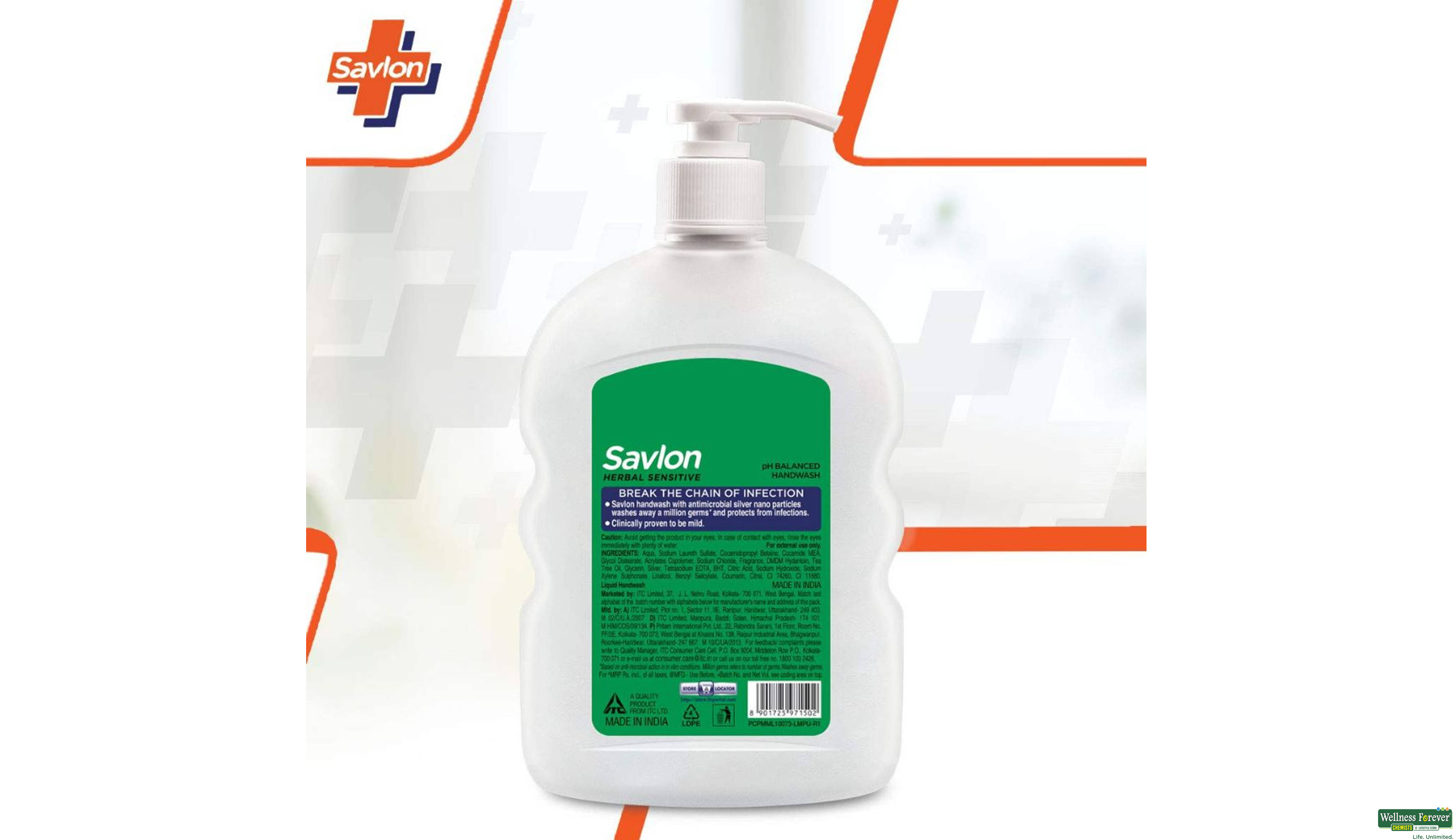 SAVLON H/WASH HERBAL SENSITIVE 500ML- 4, 500ML, 