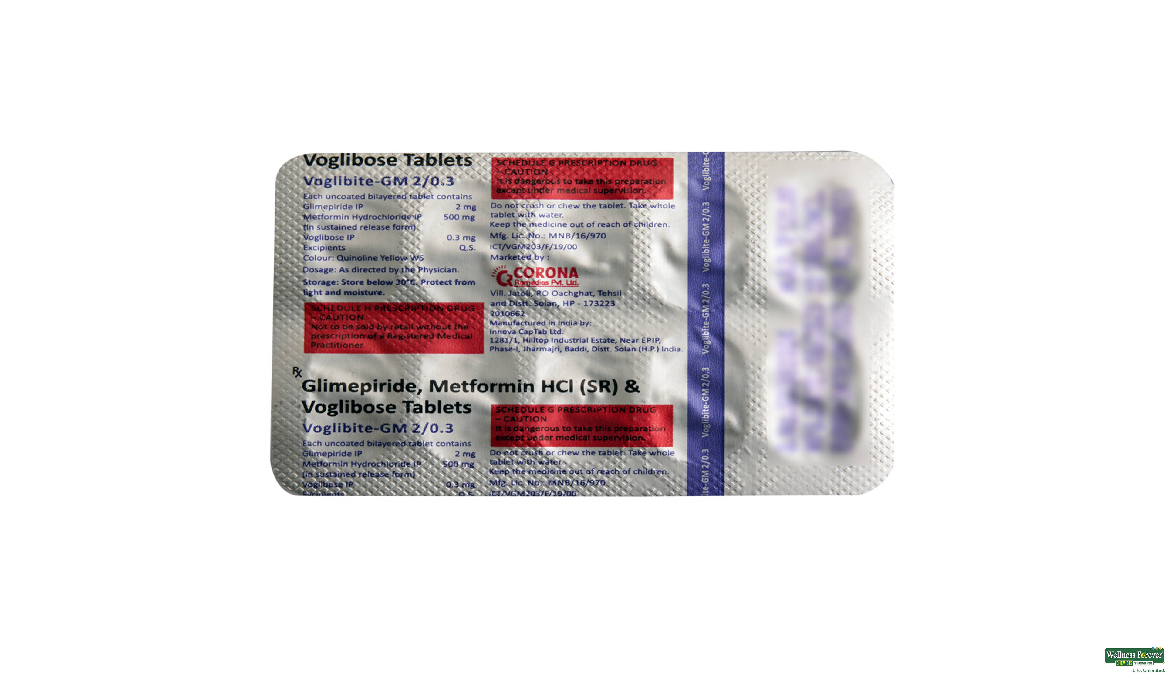 VOGLIBITE-GM 2/0.3MG 10TAB- 2, 10TAB, 