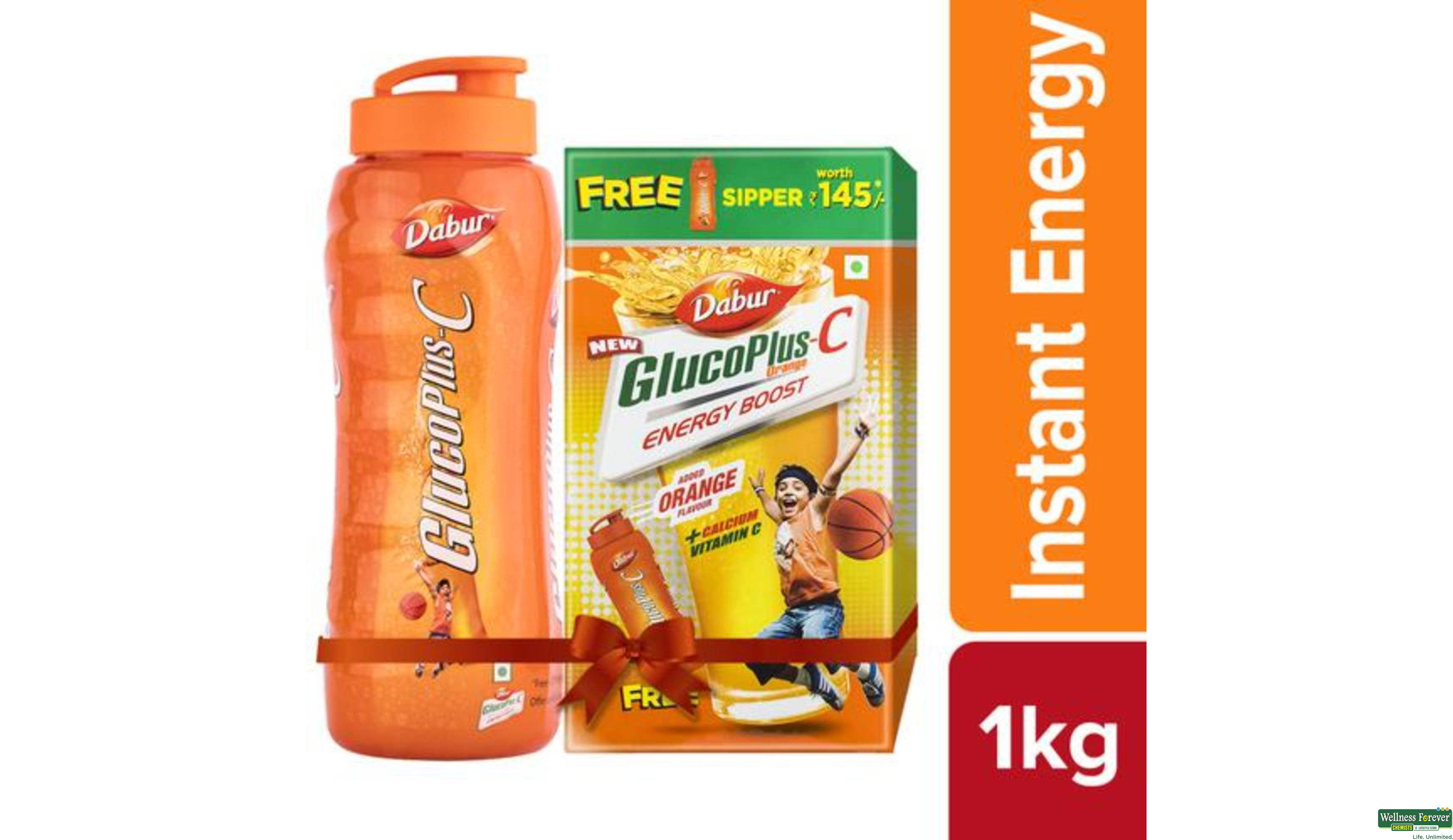 DABUR GLUCOPLUS-C PWDR ORANGE 1KG- 1, 1KG, 