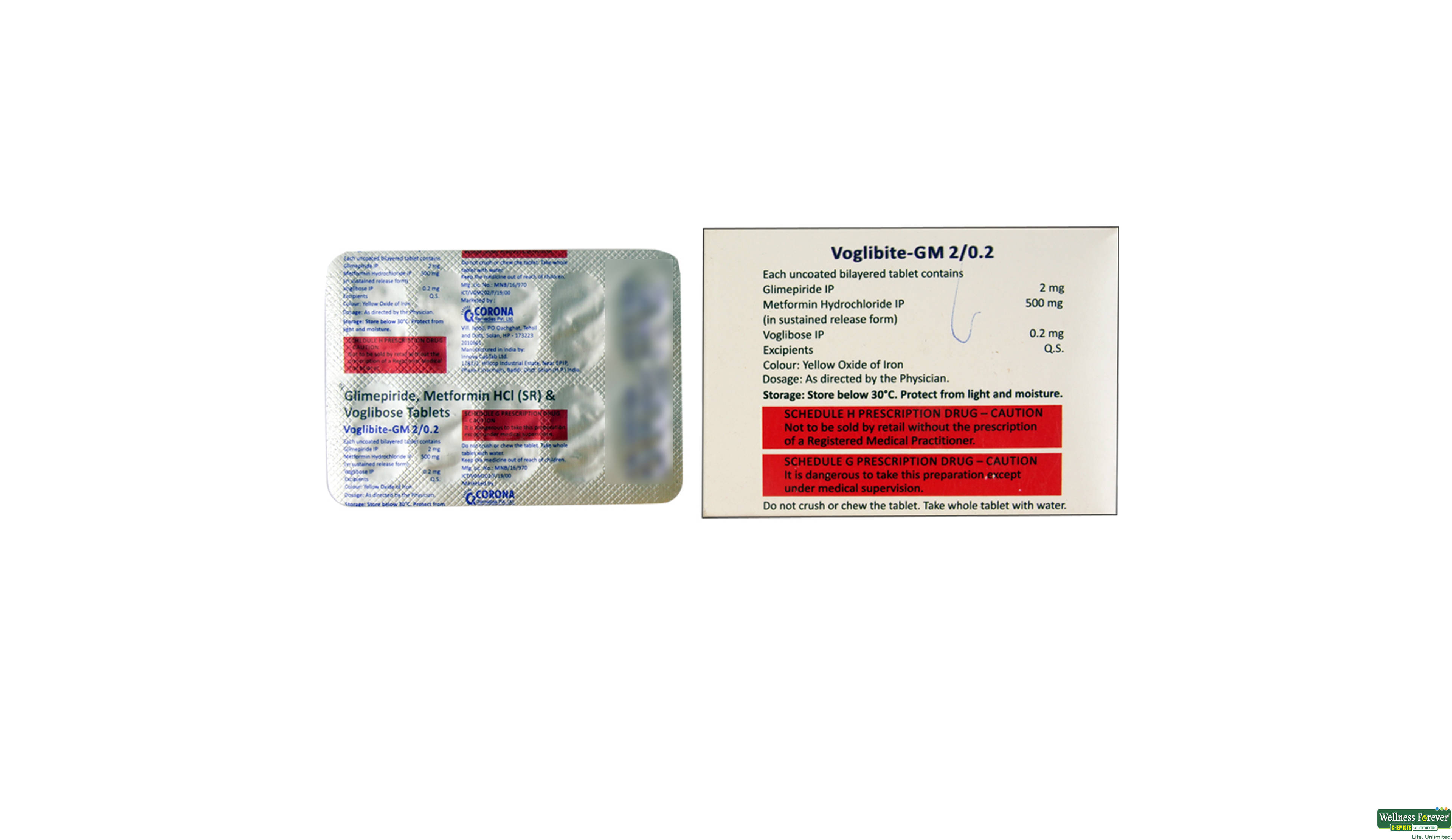 VOGLIBITE-GM 2/0.2MG 10TAB- 2, 10TAB, 