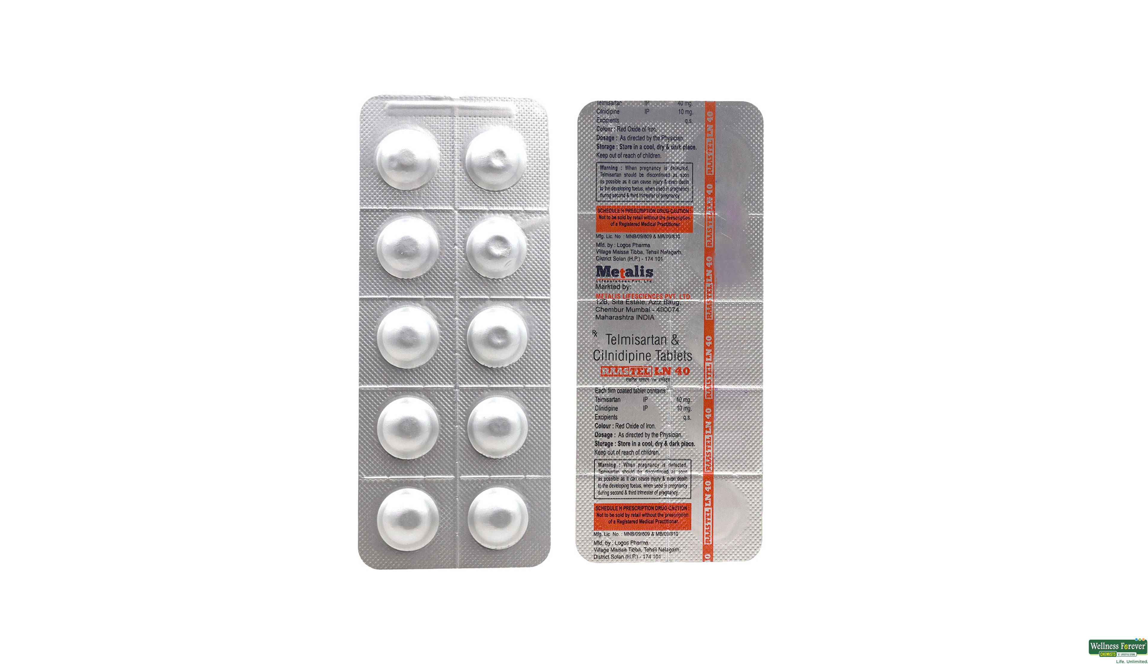 RAASTEL-LN 40MG 10TAB- 1, 10TAB, 