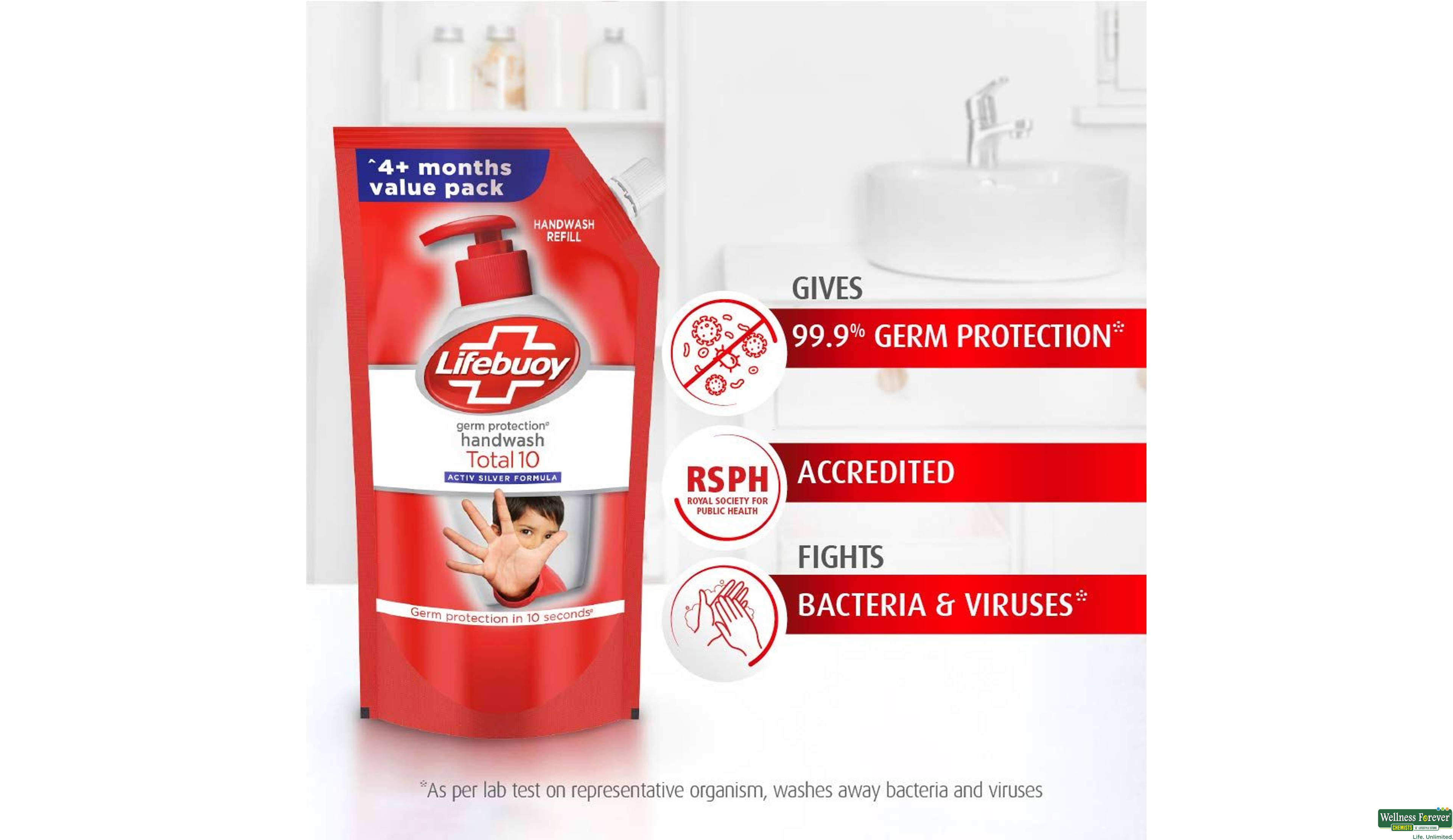 LIFEBUOY H/WASH TOTAL REF 2X750ML- 4, 750ML, null