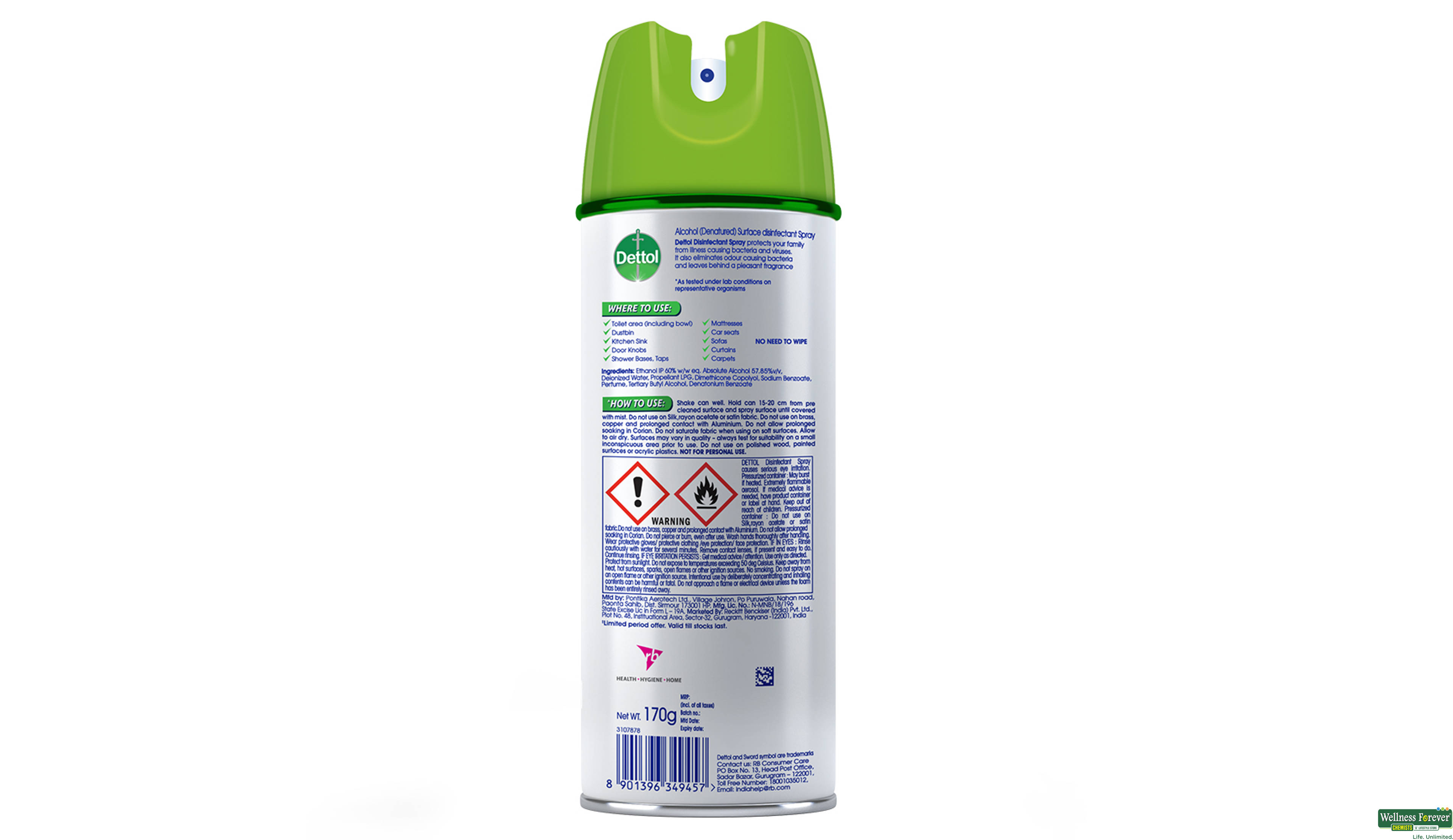 DETT DISF/SPRAY ORIGINAL PINE 170GM- 3, 170GM, 