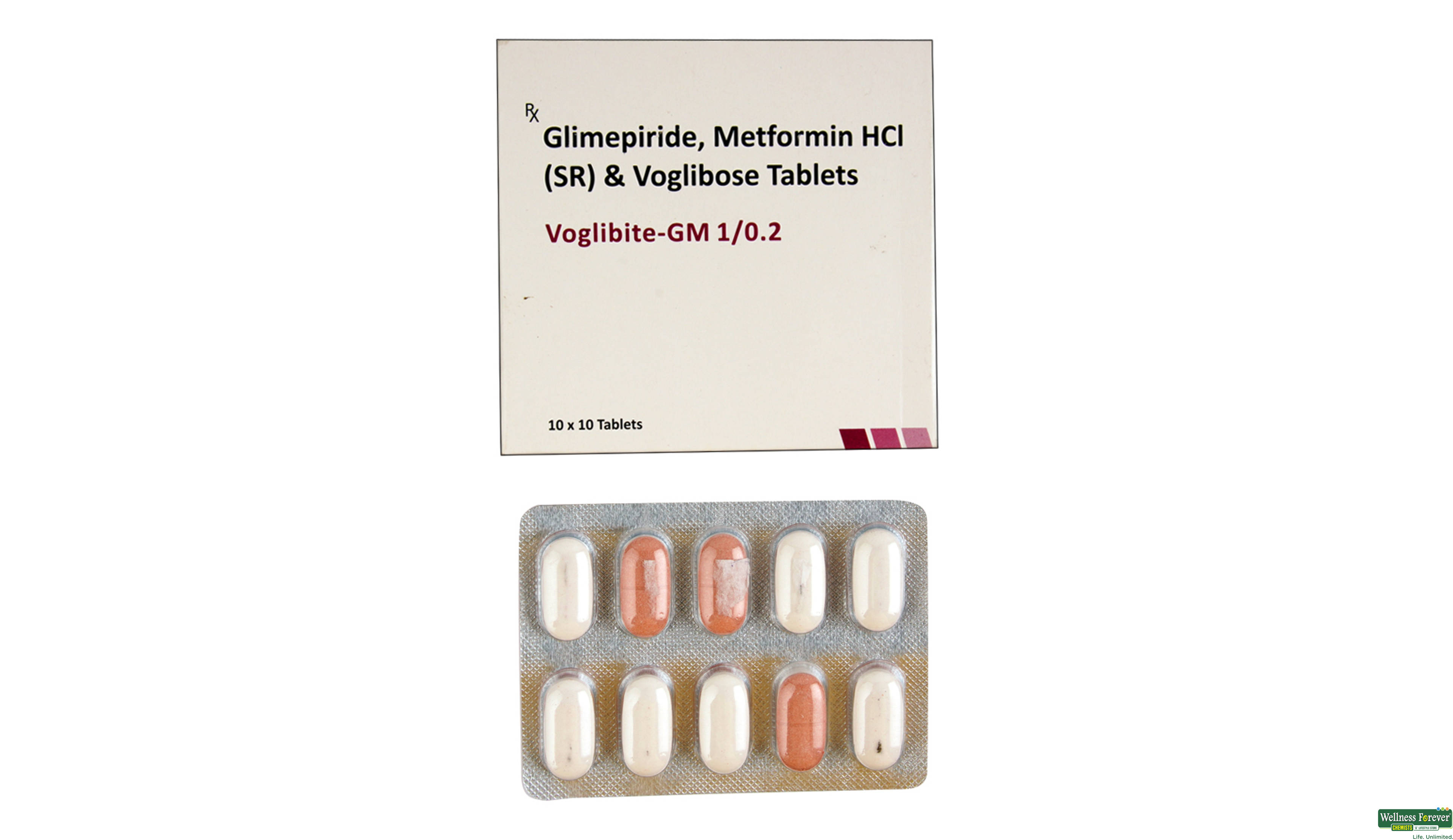 VOGLIBITE-GM 1/0.2MG 10TAB- 1, 10TAB, 