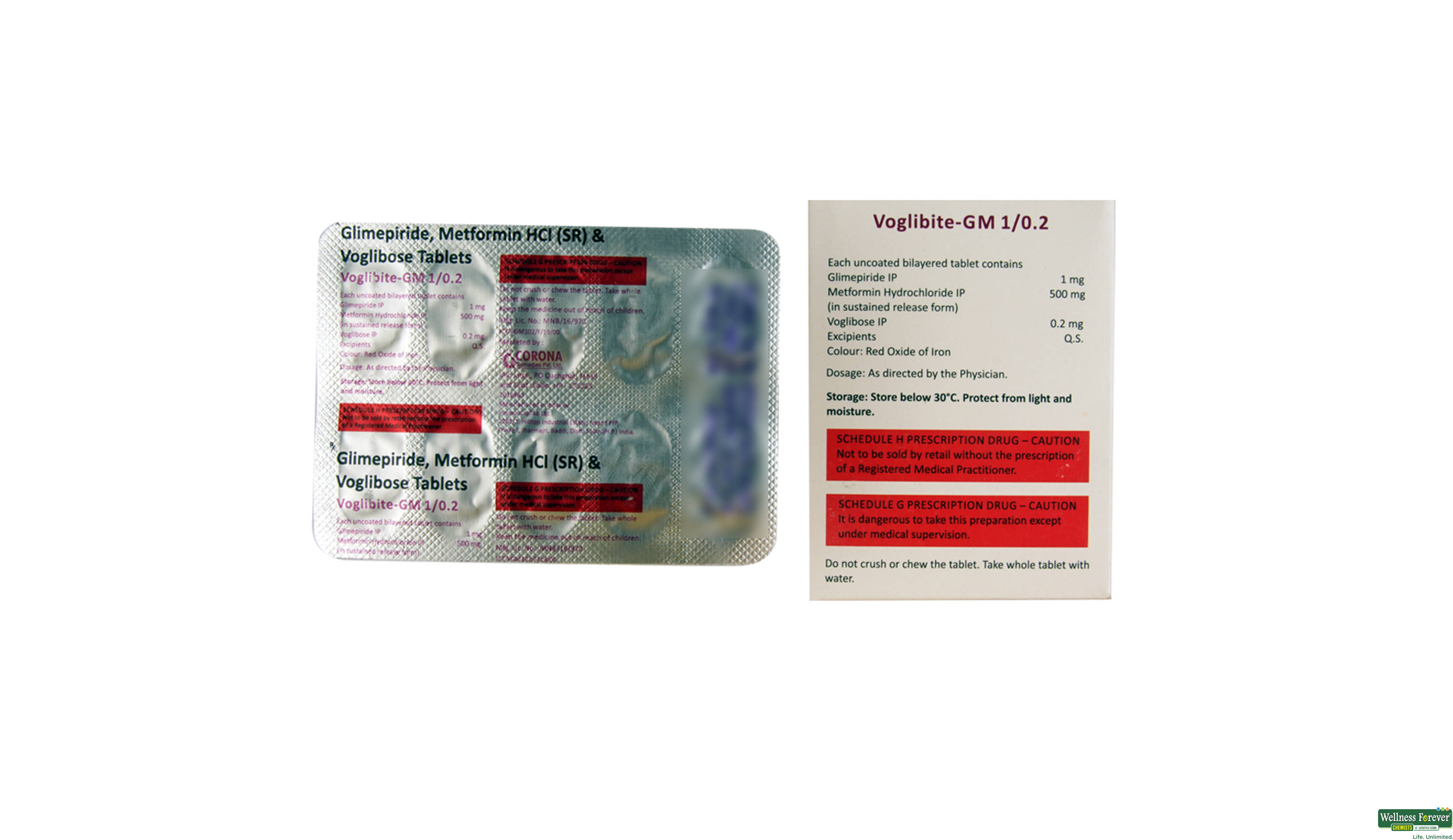 VOGLIBITE-GM 1/0.2MG 10TAB- 2, 10TAB, 