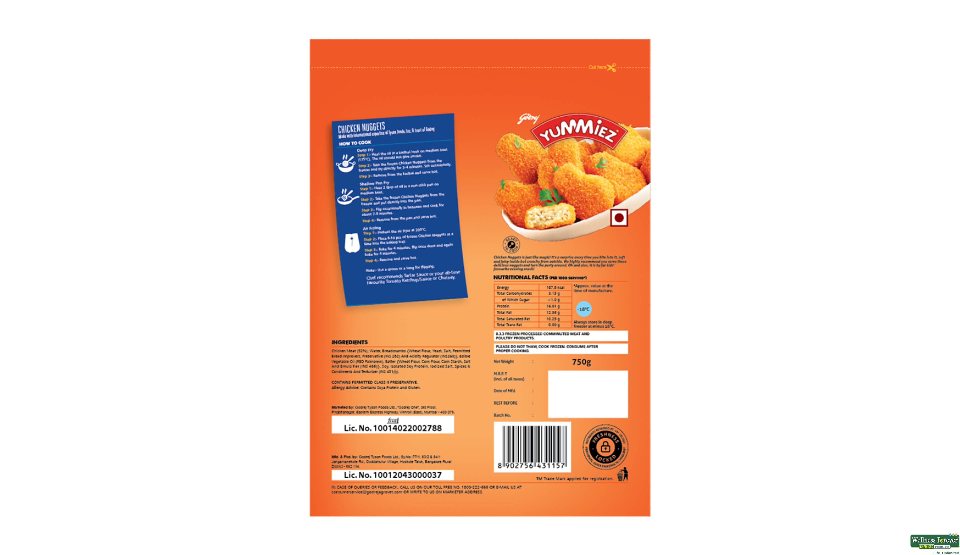 YUMMIEZ CHICKEN NUGGETS 750GM- 4, 750GM, null