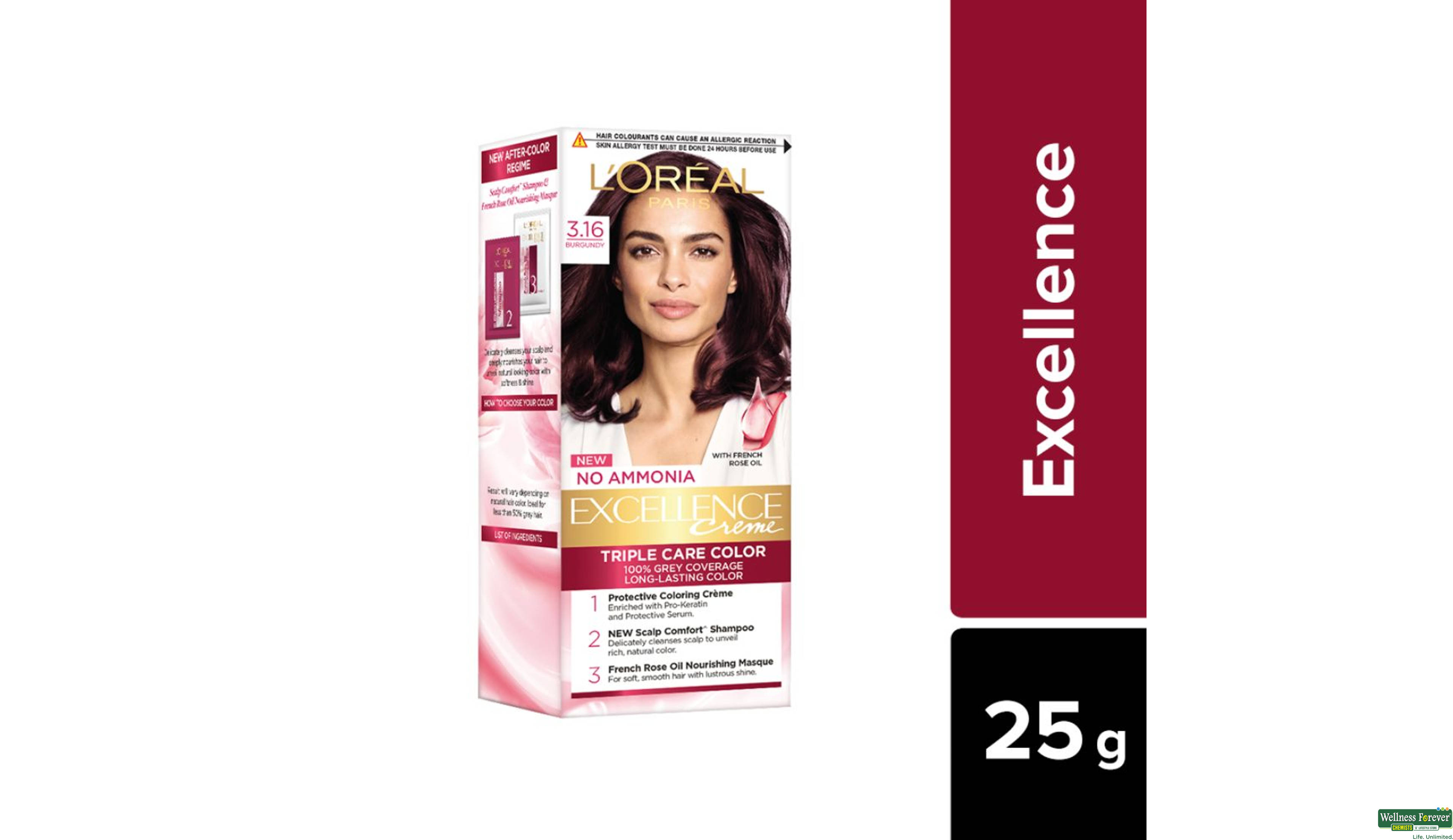 LOREAL HR/CLR EXCE BURGUNDY 316 MINI 1PC- 2, 1PC, 