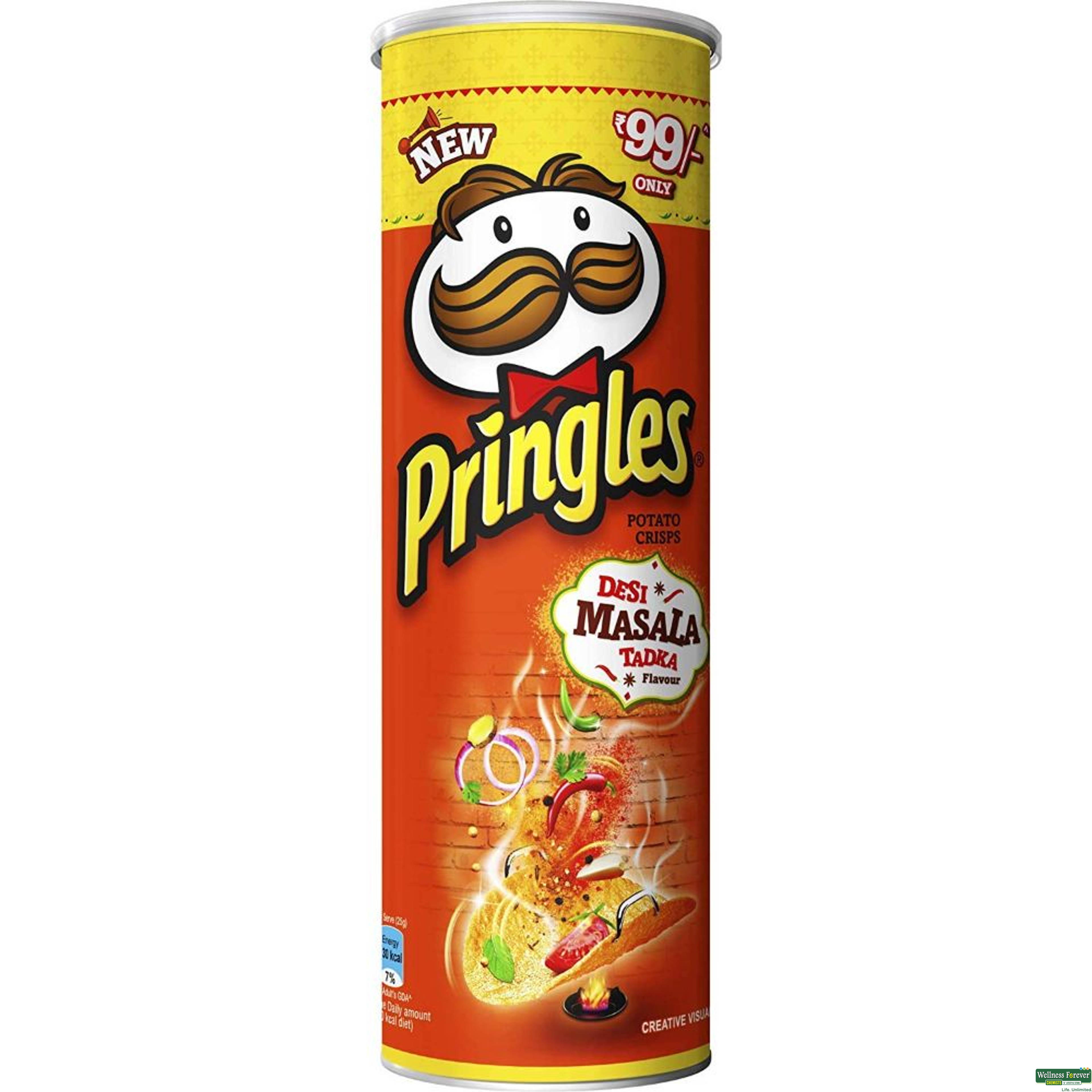 Pringles Potato Chips, Desi Masala Tadka, 107 g-image