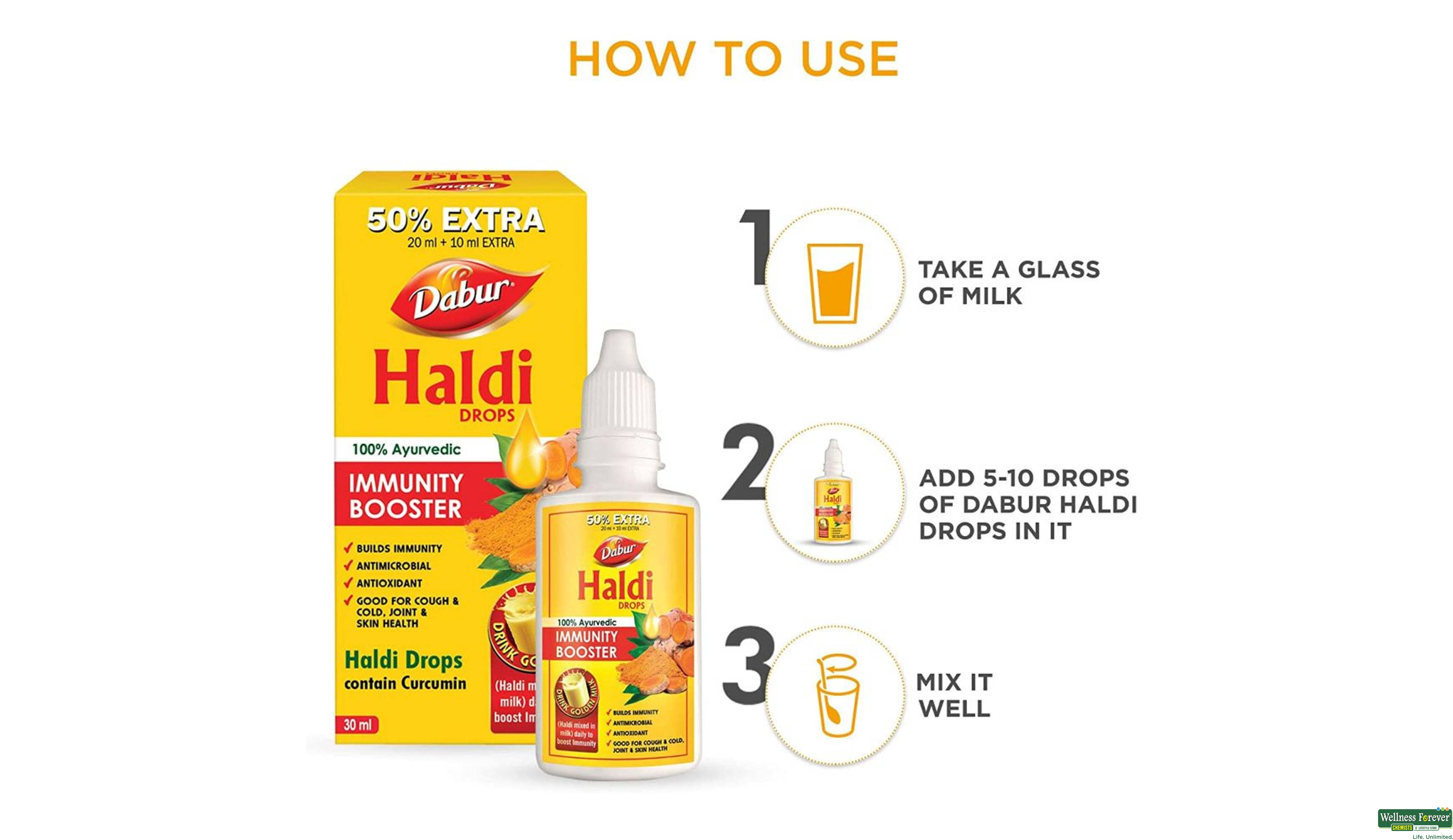 DABUR HALDI DROP 30ML- 4, 30ML, 