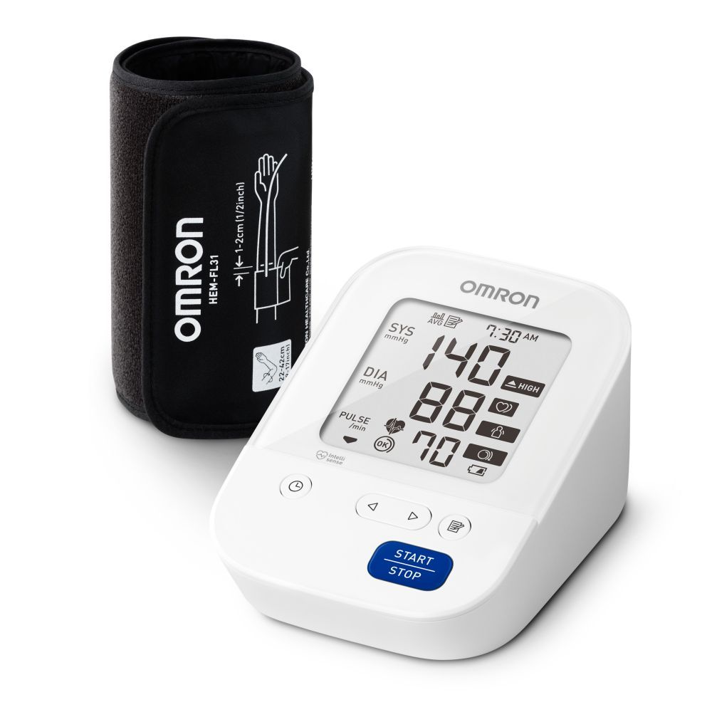 Omron Hem-6123 Wrist Blood Pressure Monitor with Large LCD Display, One-Touch Operation & 60 Memory Readings