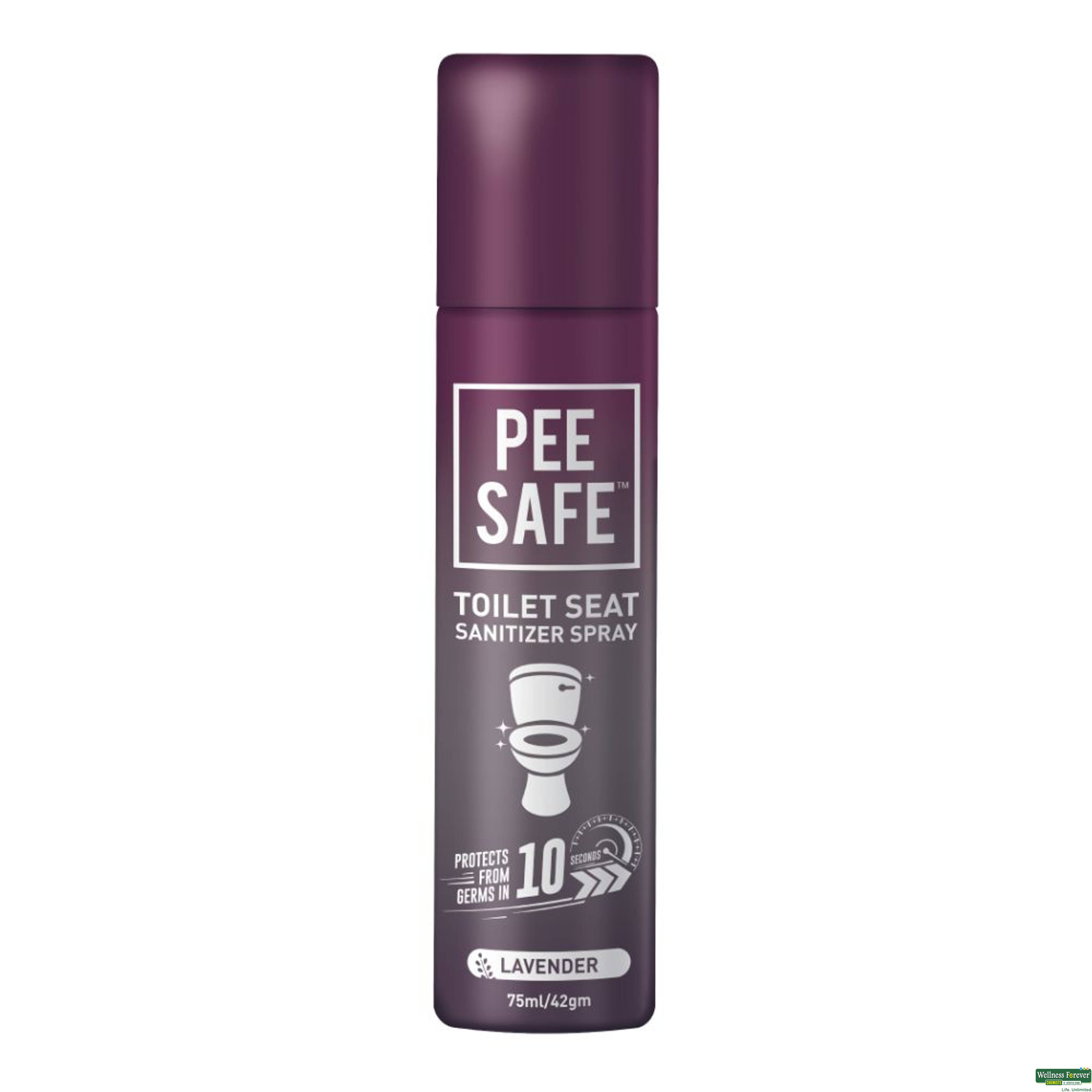 Pee Safe Toilet Seat Sanitizer Spray, Lavender, 75 ml-image