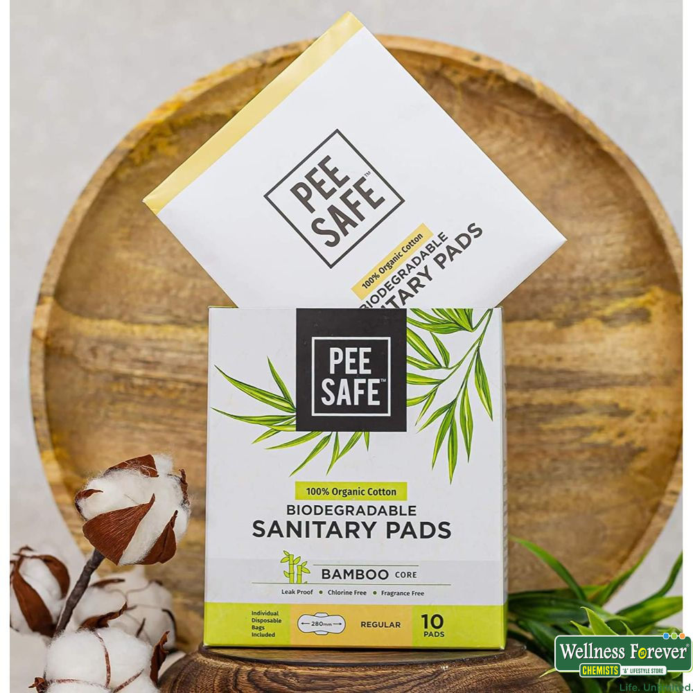 Buy Pee Safe Biodegradable Sanitary Pads, Regular, 10 pcs Online at Best  Prices
