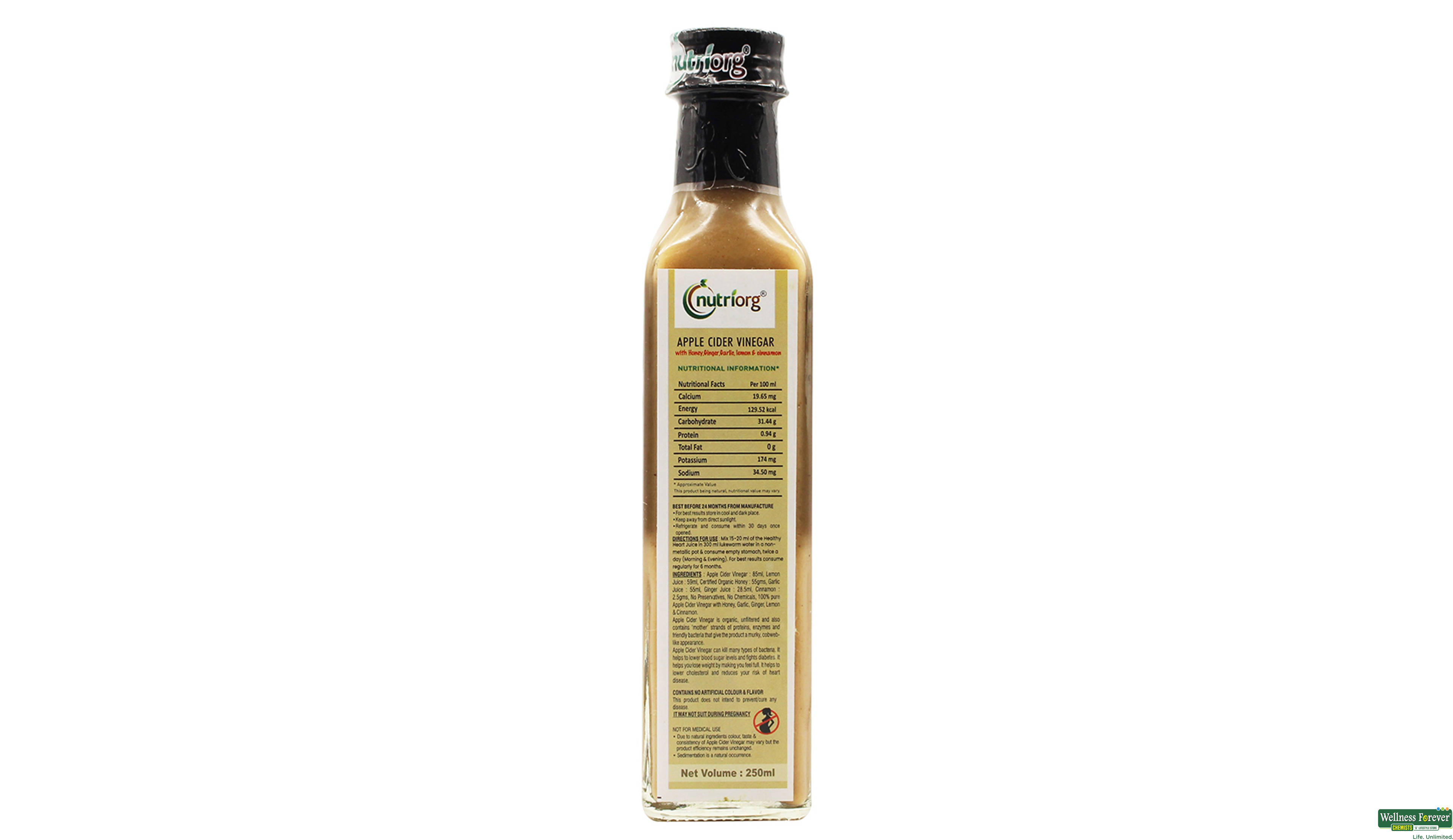 NUTRIORG HEALTY HEART VINEGAR 250ML- 4, 250ML, 