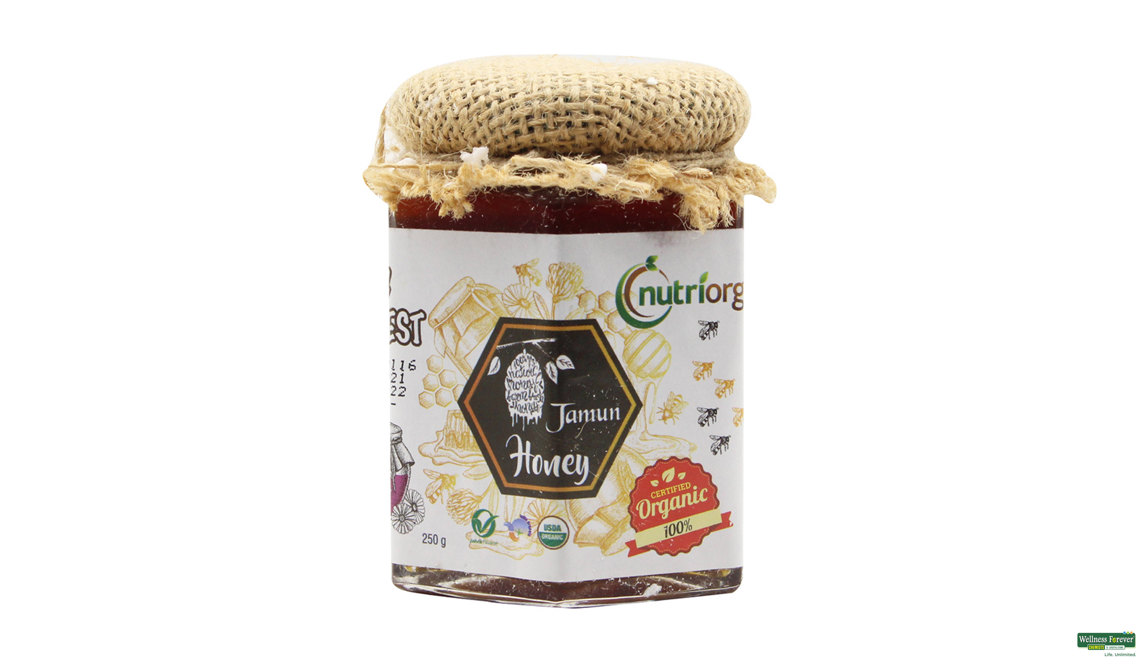 NUTRIORG ORGANIC JAMUN HONEY 250GM- 1, 250GM, 