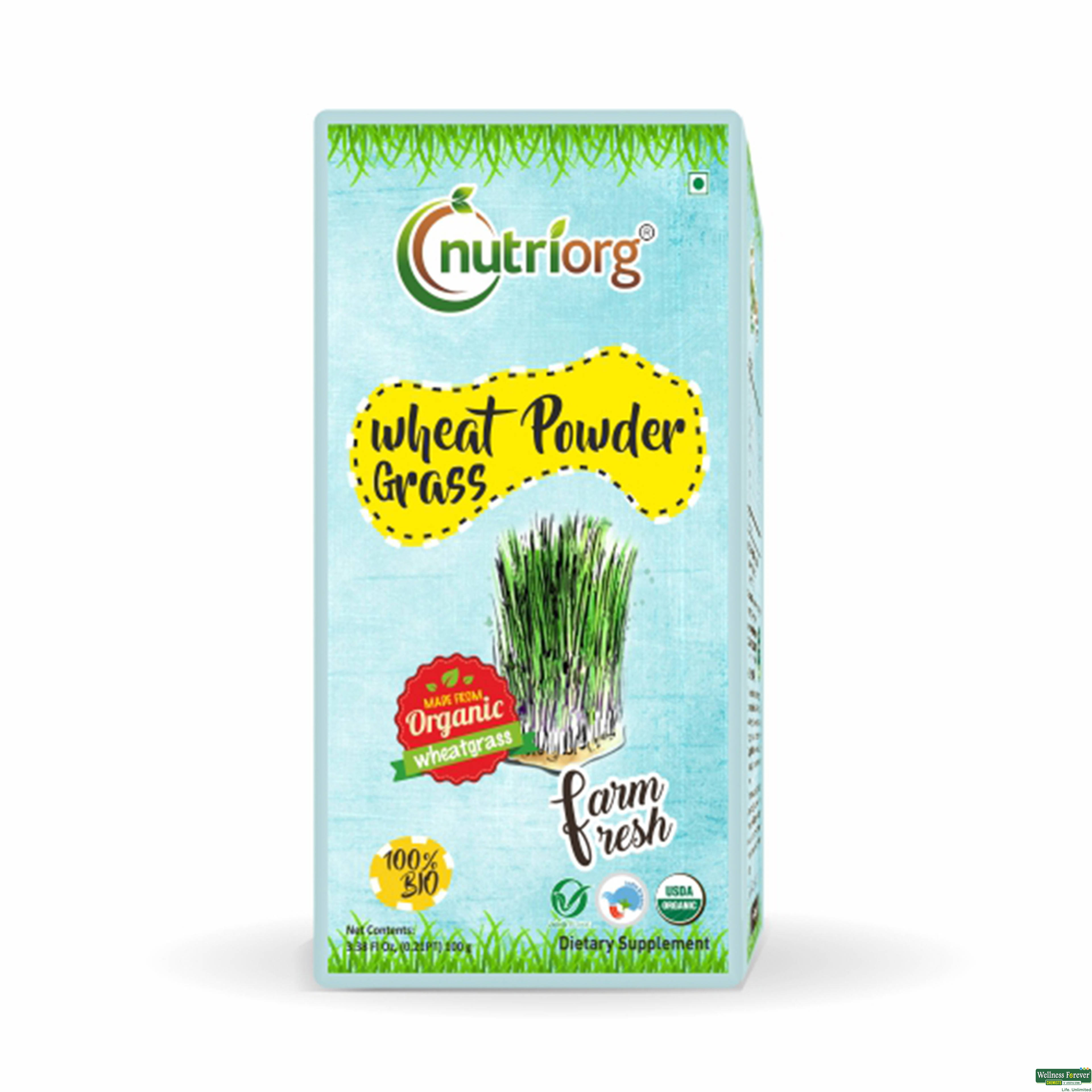Nutriorg Organic Wheatgrass Powder, 100 g-image