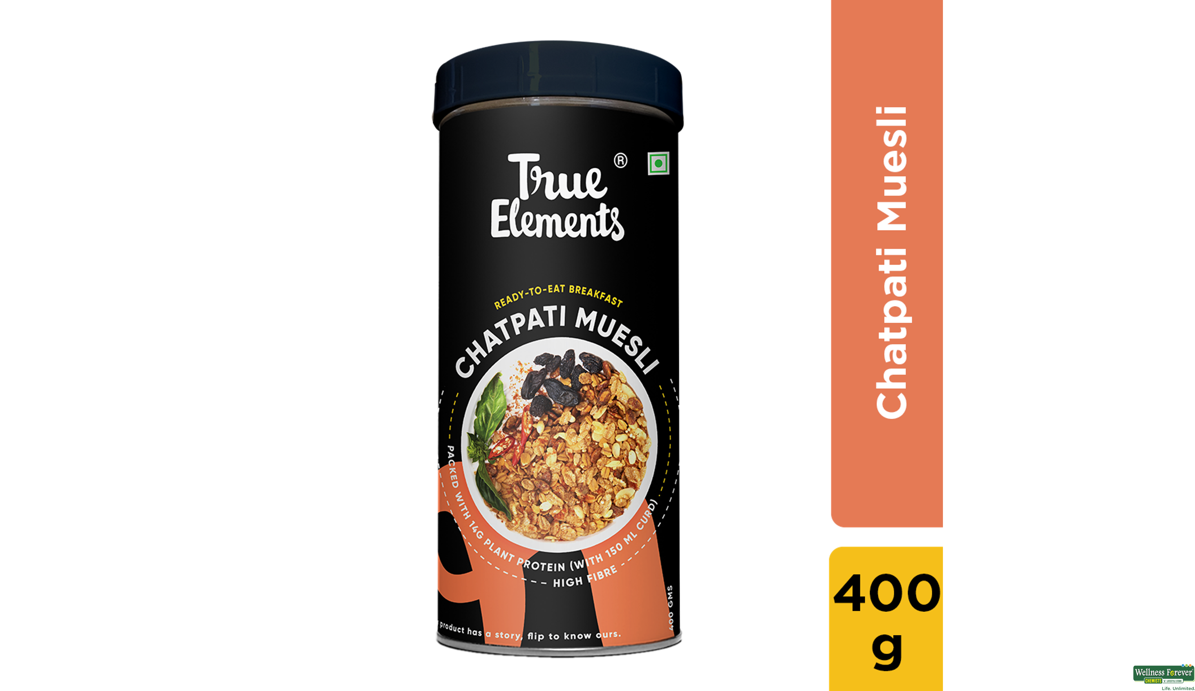 TRUE E CHATPATI PROTEIN MUESLI 400GM- 1, 400GM, null