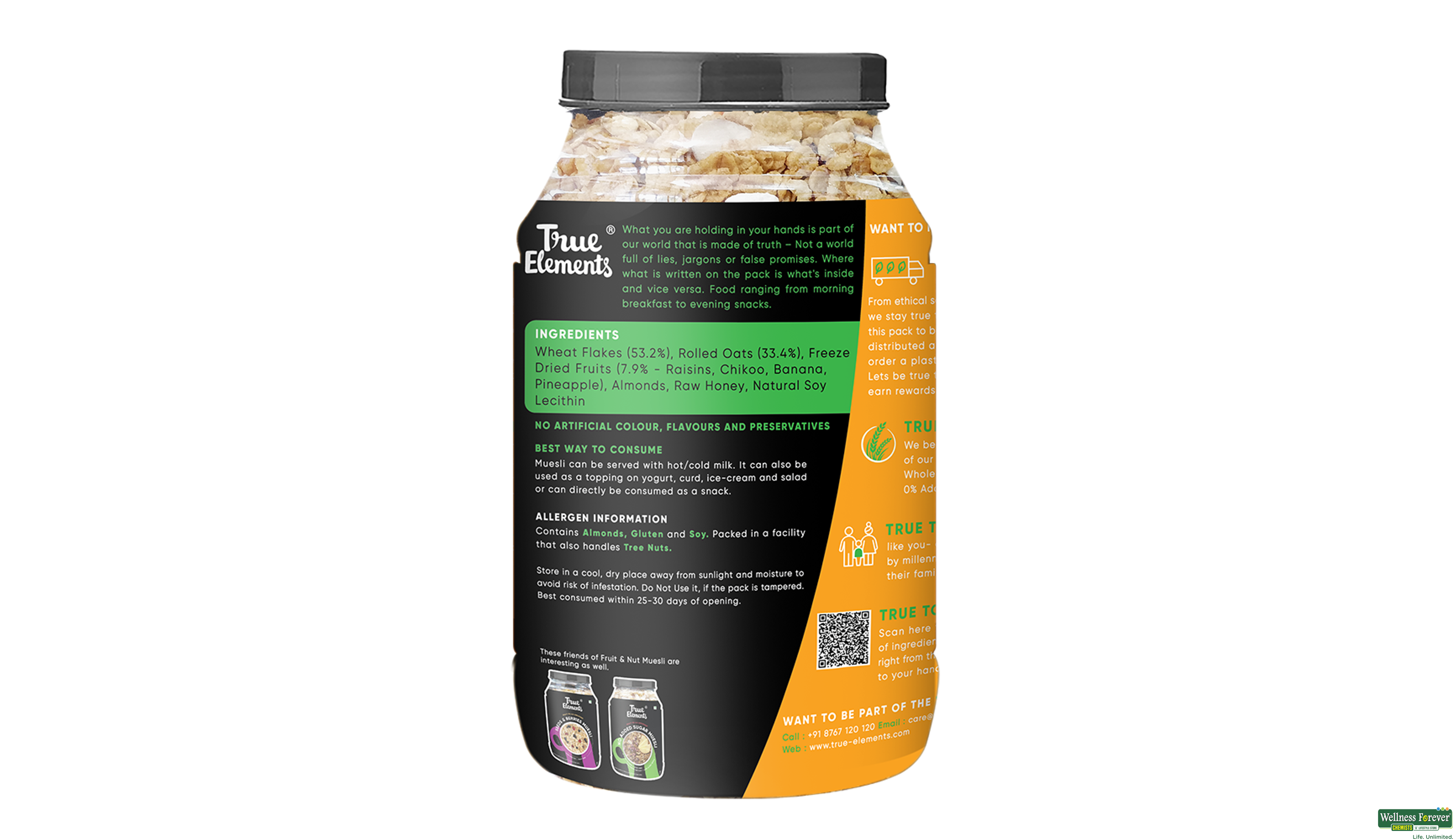 TRUE E MUESLI FRUIT/NUT 1KG- 3, 1KG, null