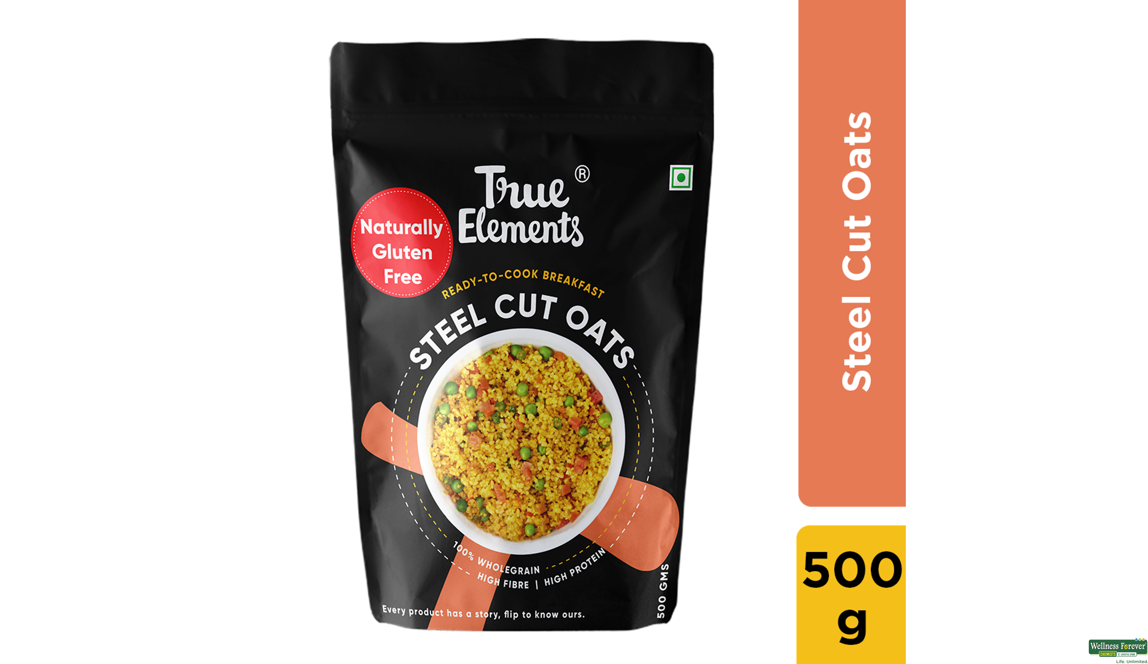 TRUE E OATS STEEL CUT 500GM- 1, 500GM, null