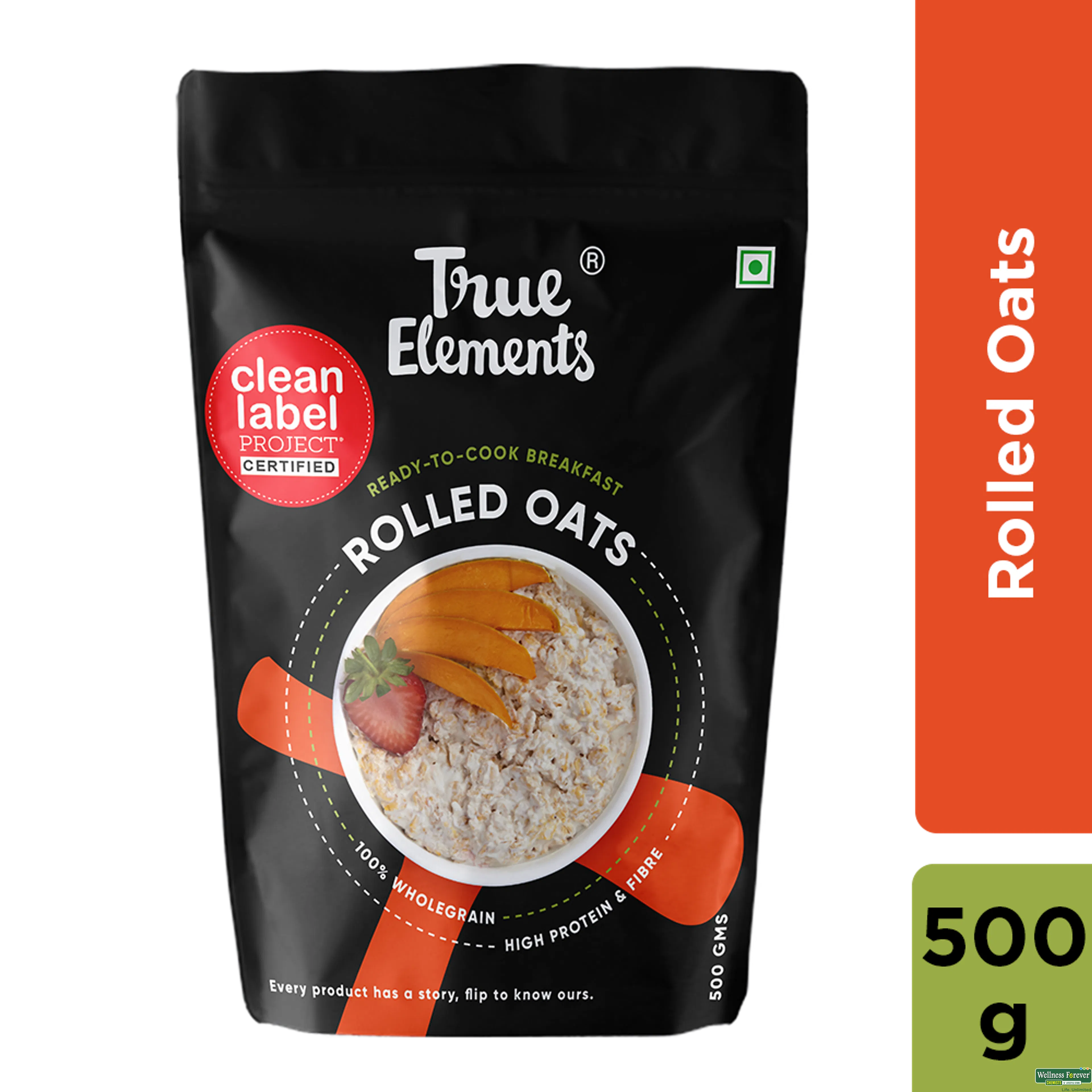 TRUE E OATS ROLLED 500GM-image