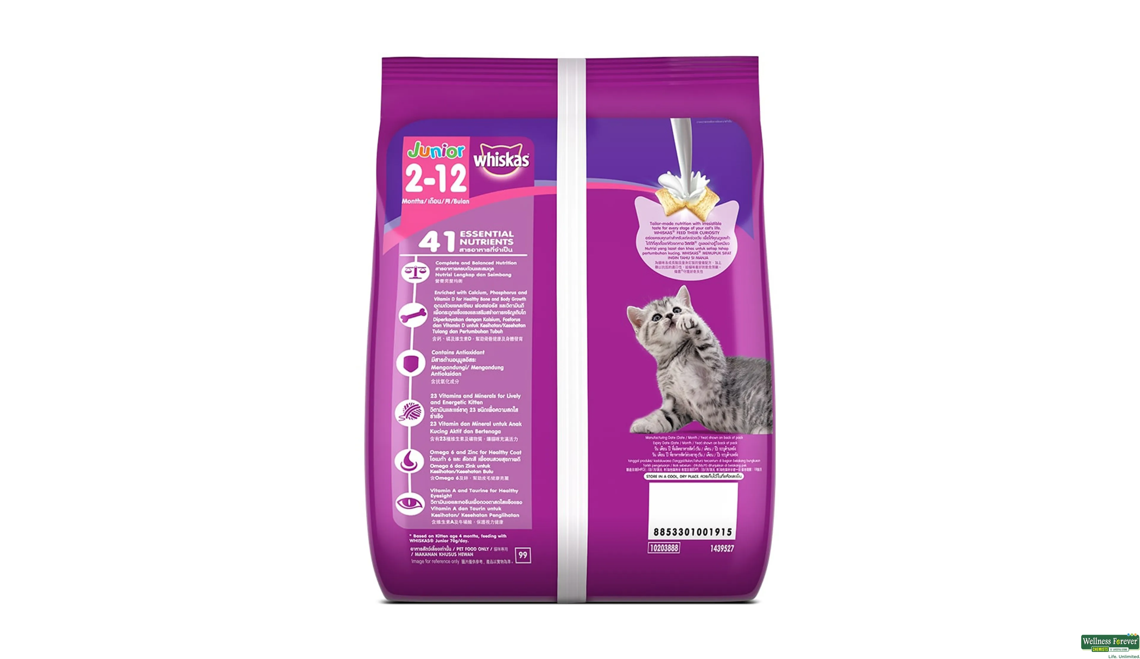 Buy Whiskas Junior Cat Food, Mackerel, 450 g Online at Best Prices