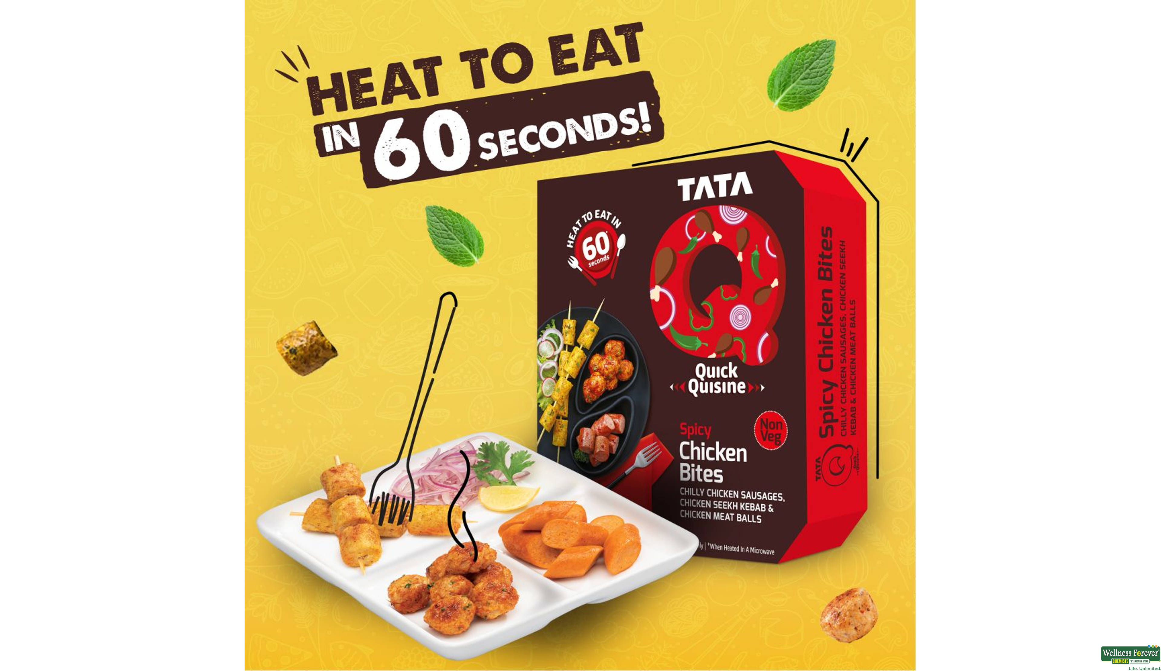 TATA Q  READY/EAT CHICKEN BITES 180GM- 6, 180GM, null