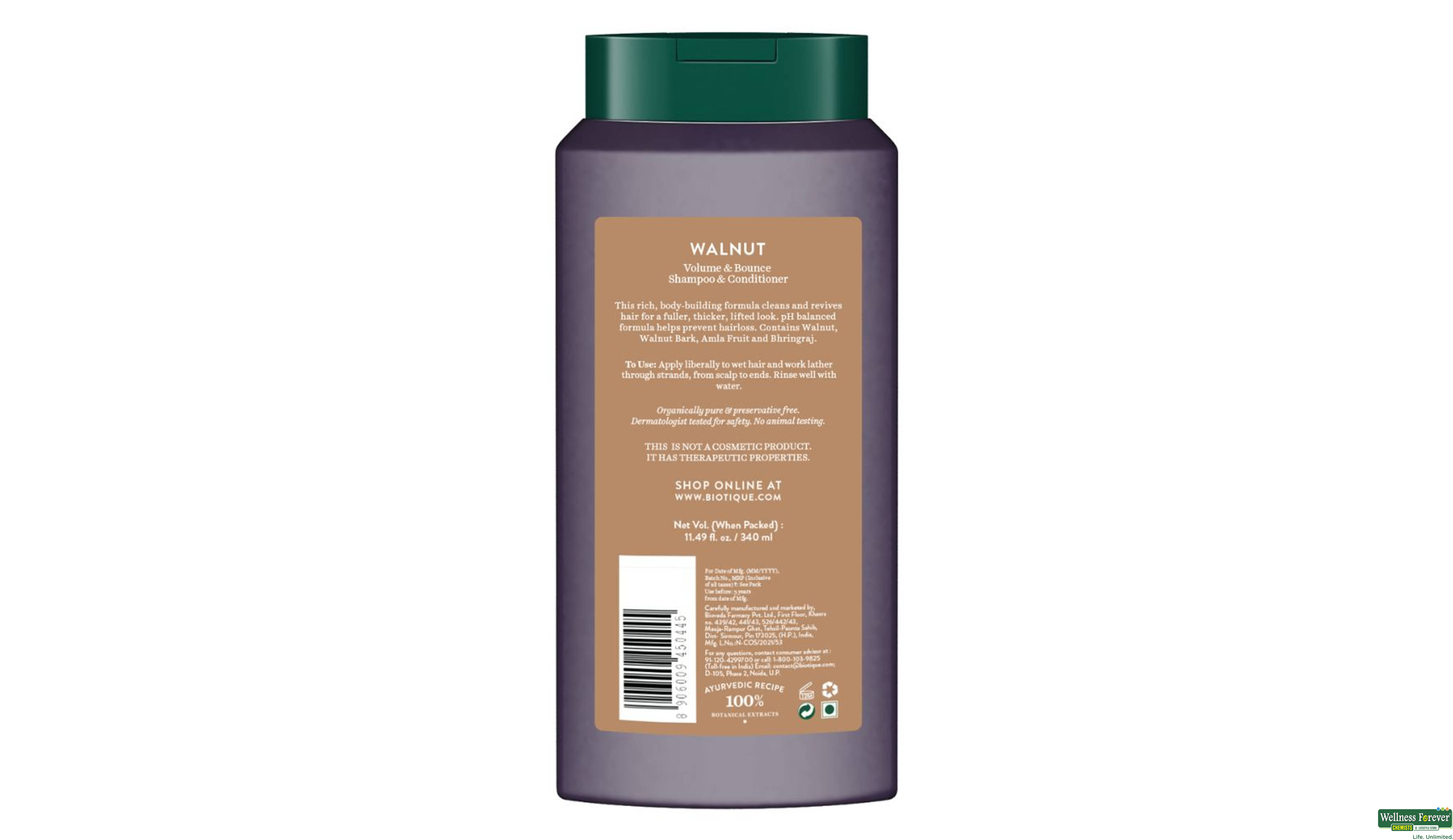 BIOT SMHP WALNUT BARK 340ML- 2, 340ML, 