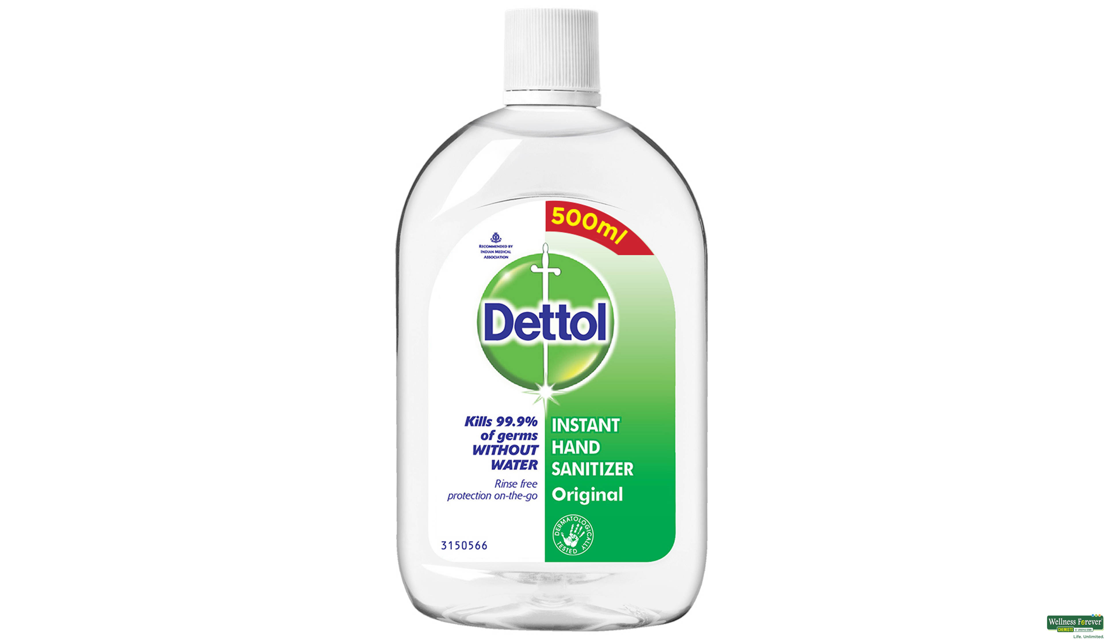 DETT H/SANITIZER 500ML- 1, 500ML, 