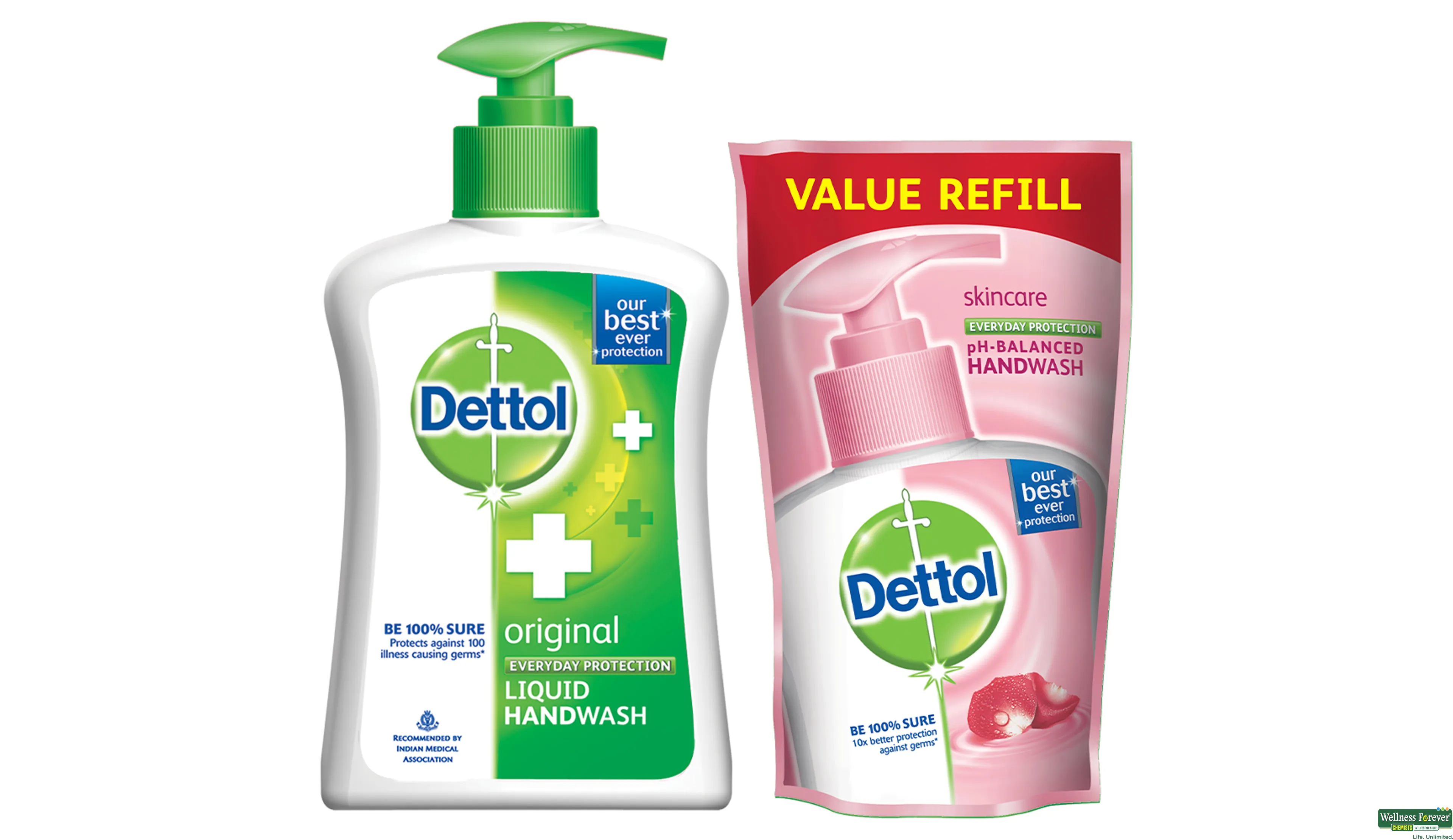 Buy Dettol Original Germ Protection Handwash Liquid Soap Pump With Refill  Pouch, 200 ml Online at Best Prices